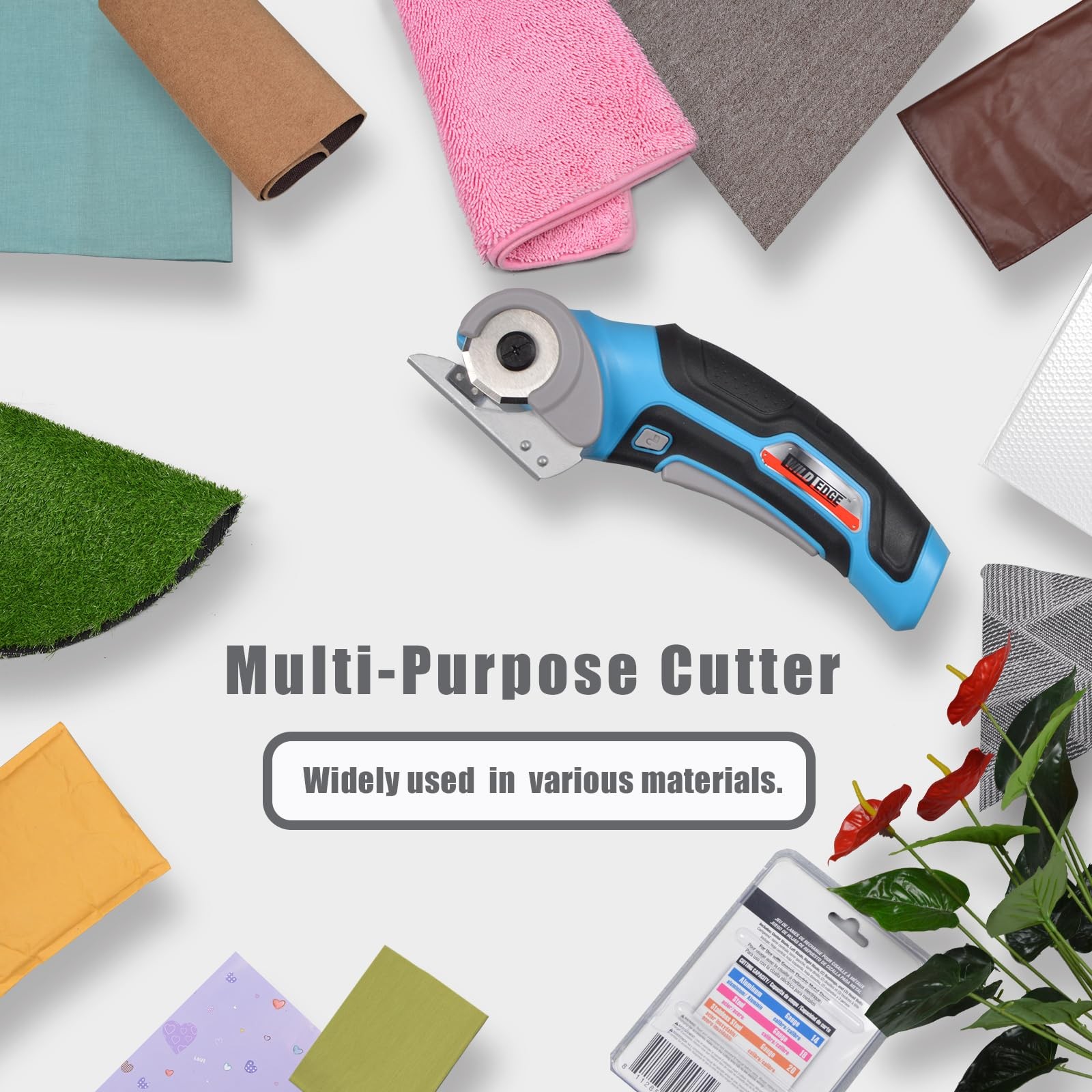 Wild Edge Cordless Electric Scissors Box Cutter – Cardboard, Fabric, Carpet, Foa