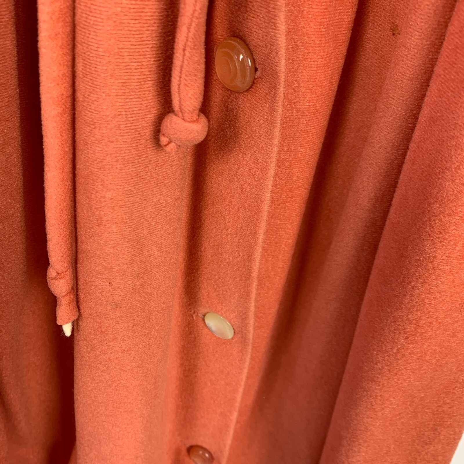 Vintage Lounge Craft Coral Velour Shirt House Dress Size Medium