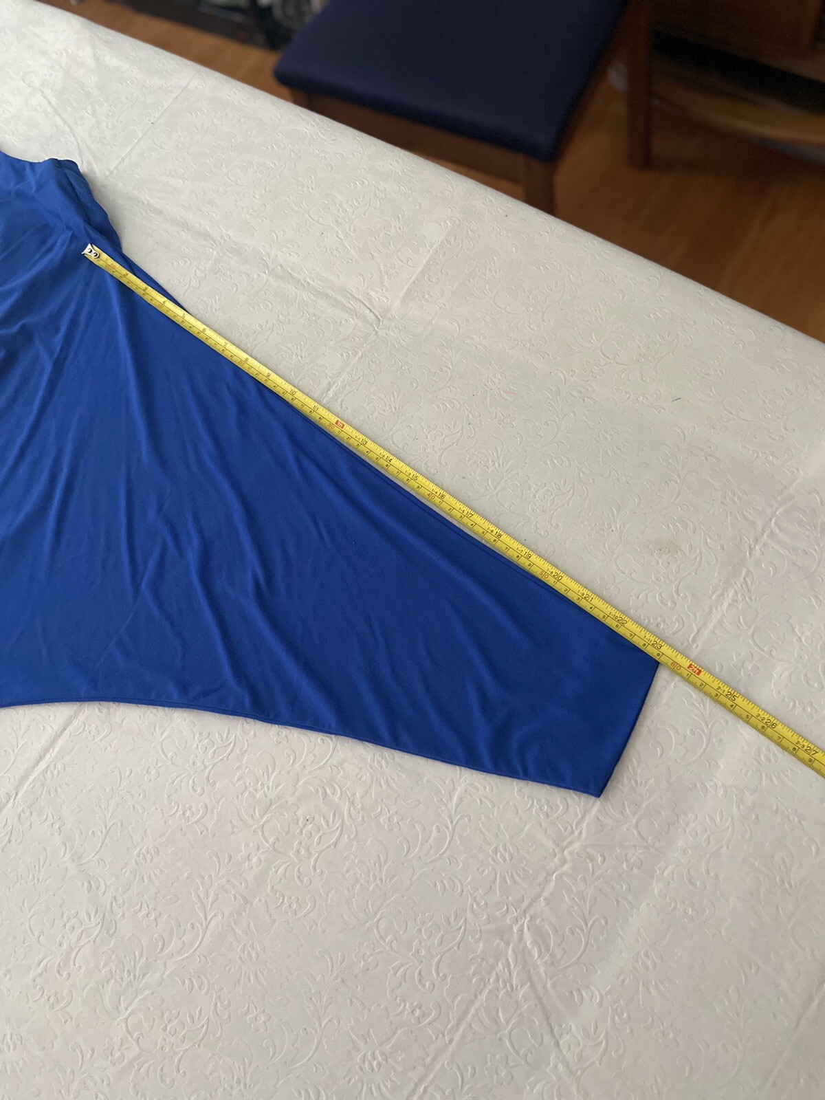 Vintage 1980s Claudia Cooper Royal Blue Dolman Batwing Drop Waist Dress Size 16