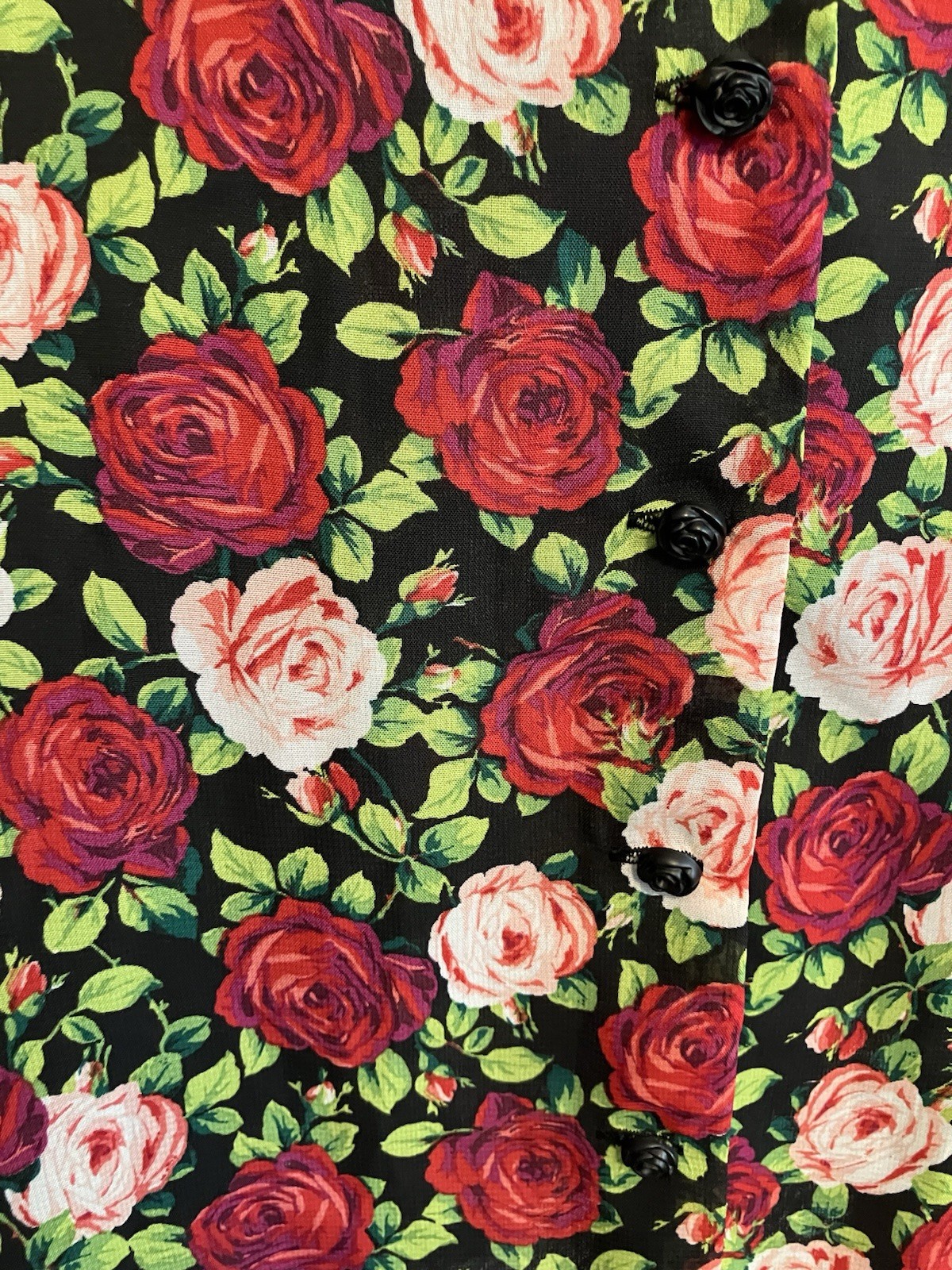 Vintage SZ 10 BETSEY JOHNSON Y2K Retro 80’s Cabbage Rose Romance Mini Dress