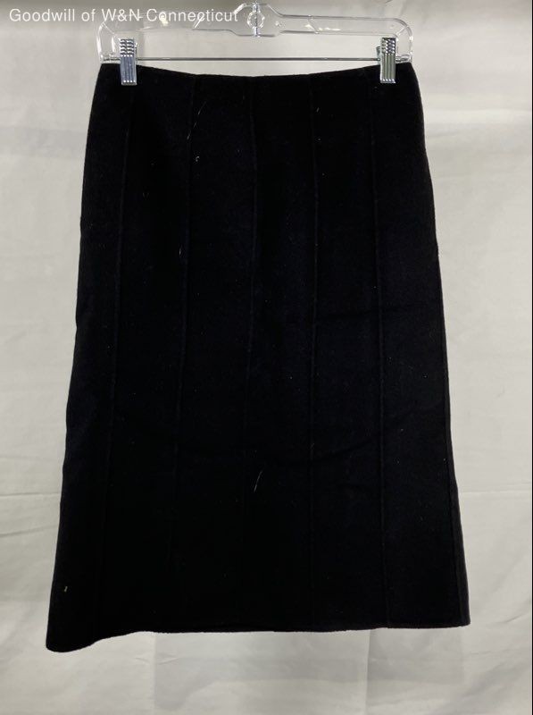 Vintage 90s DKNY Women’s Black Wool Angora Blend Panel Seam Pencil Skirt Sz 2