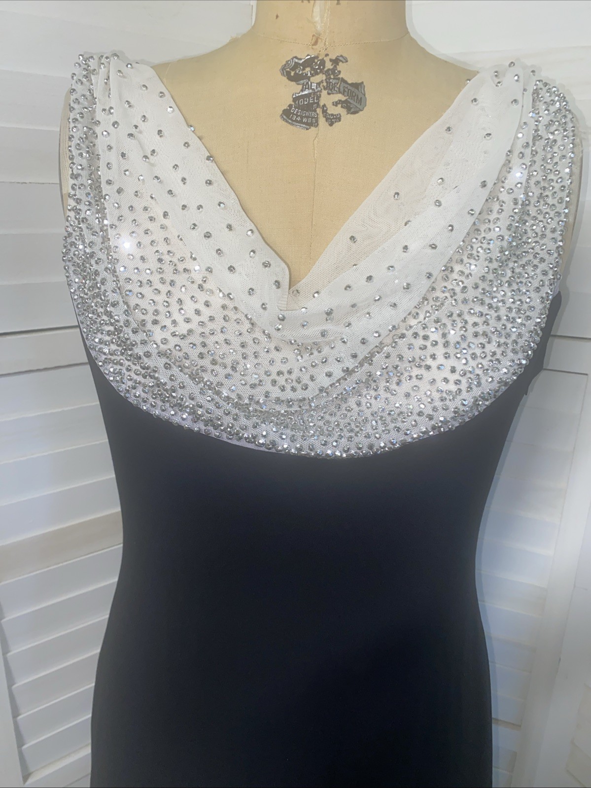 Vintage 90s Cachet Dress Size 12 Black Maxi Floor Length Slinky Sexy