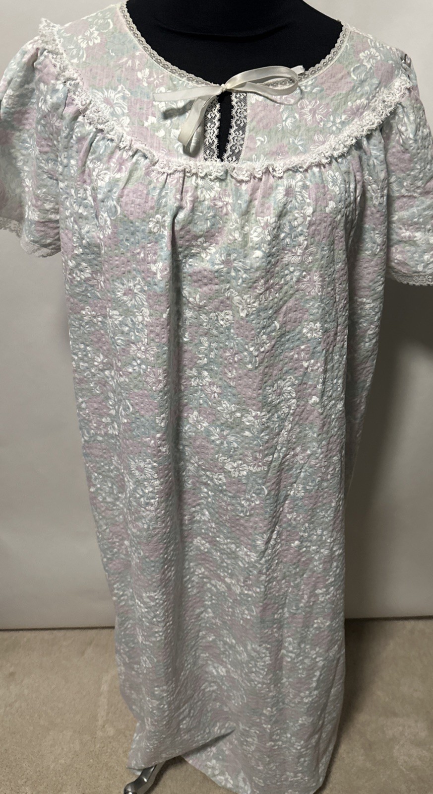 Vintage Sears Floral Pastel House Dress Maxi Dress Medium 12/14 Made In USA