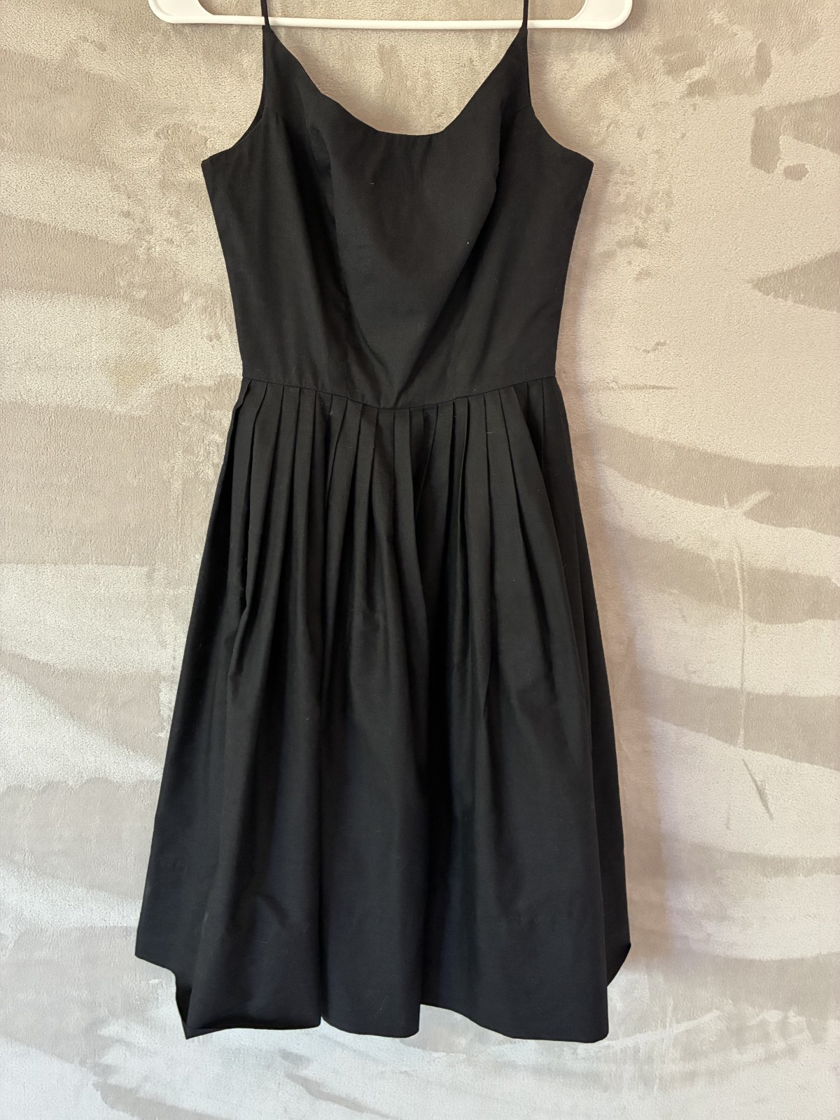 VTG 1960’s Women’s 0/2 S Black Sundress Cotton Pleats Tailored Handmade Waist 2