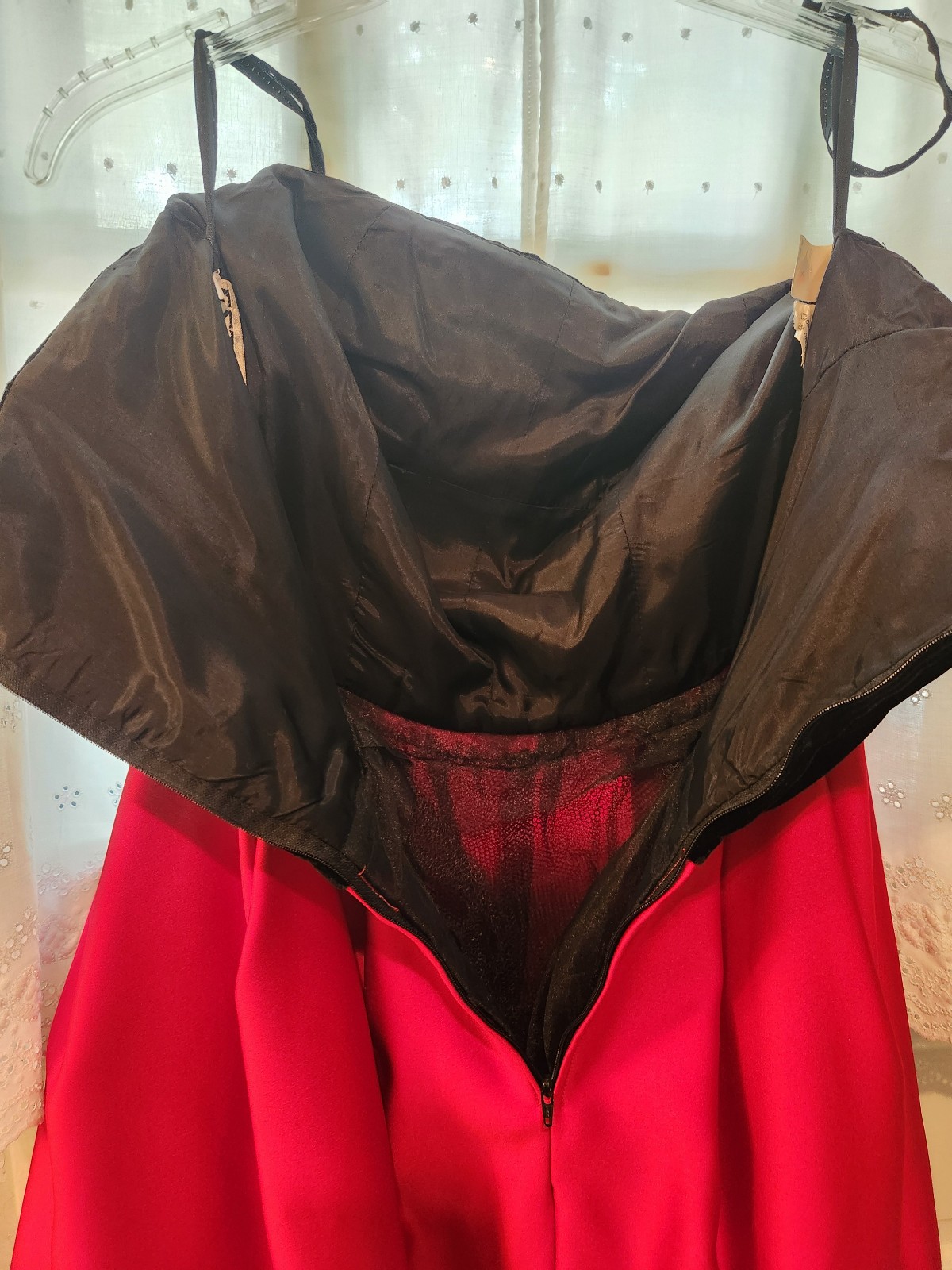 Vintage ESTEVEZ Strapless Cocktail Dress – Black/Red – Excellent Condition