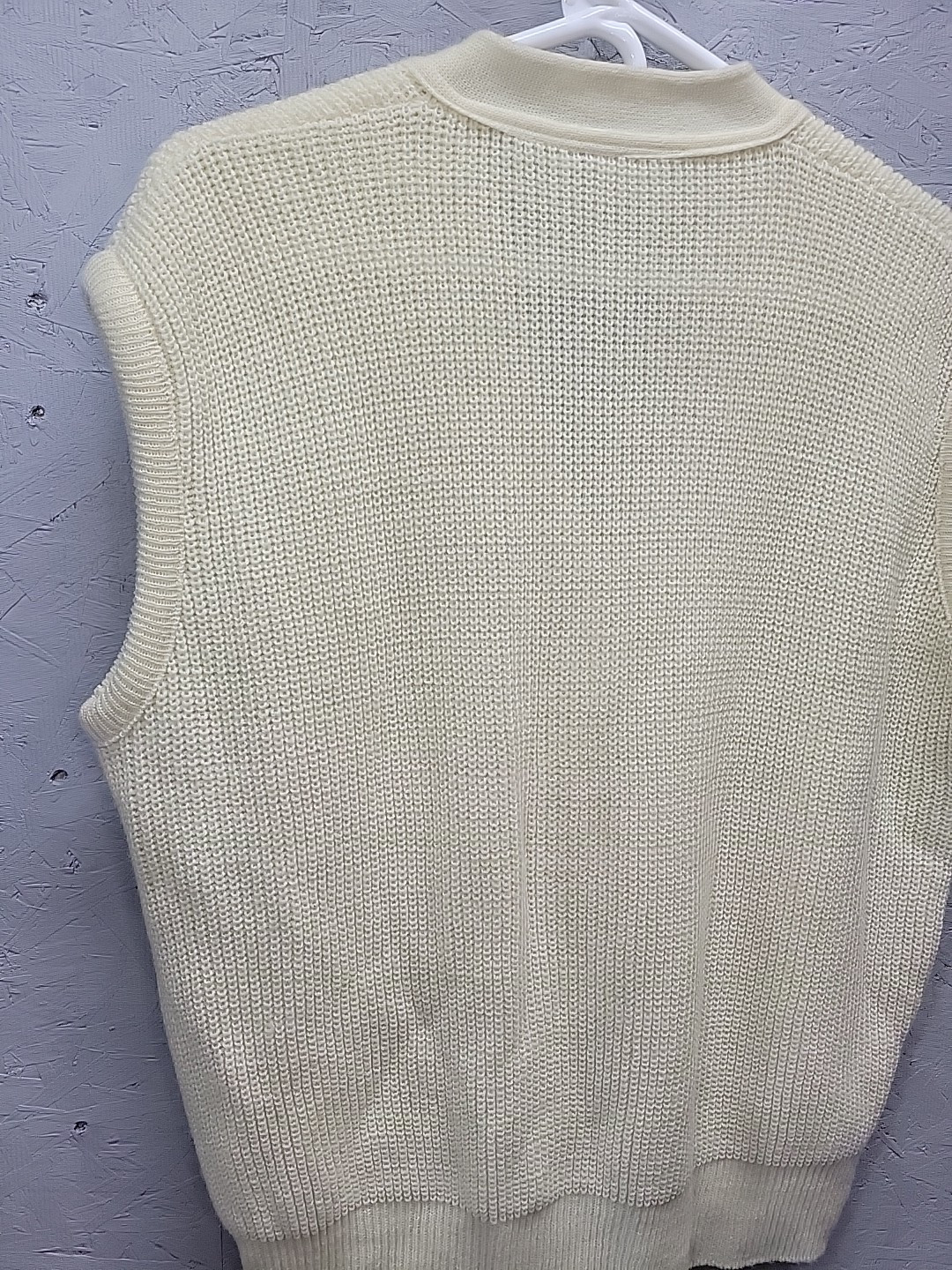 Vintage Arielle New York Cream Sweater Vest Acrylic USA Women Sz L