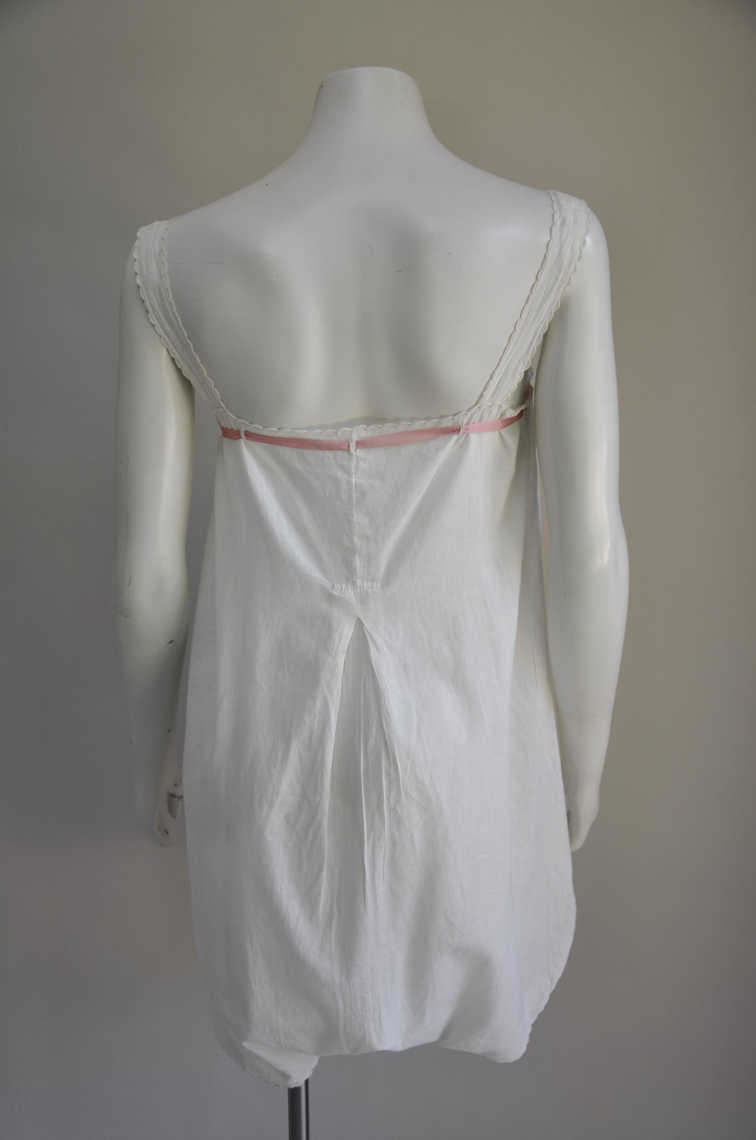 Antique VTG Edwardian 1920s White Cotton Lawn Step-In Lingerie Undergarments S-L