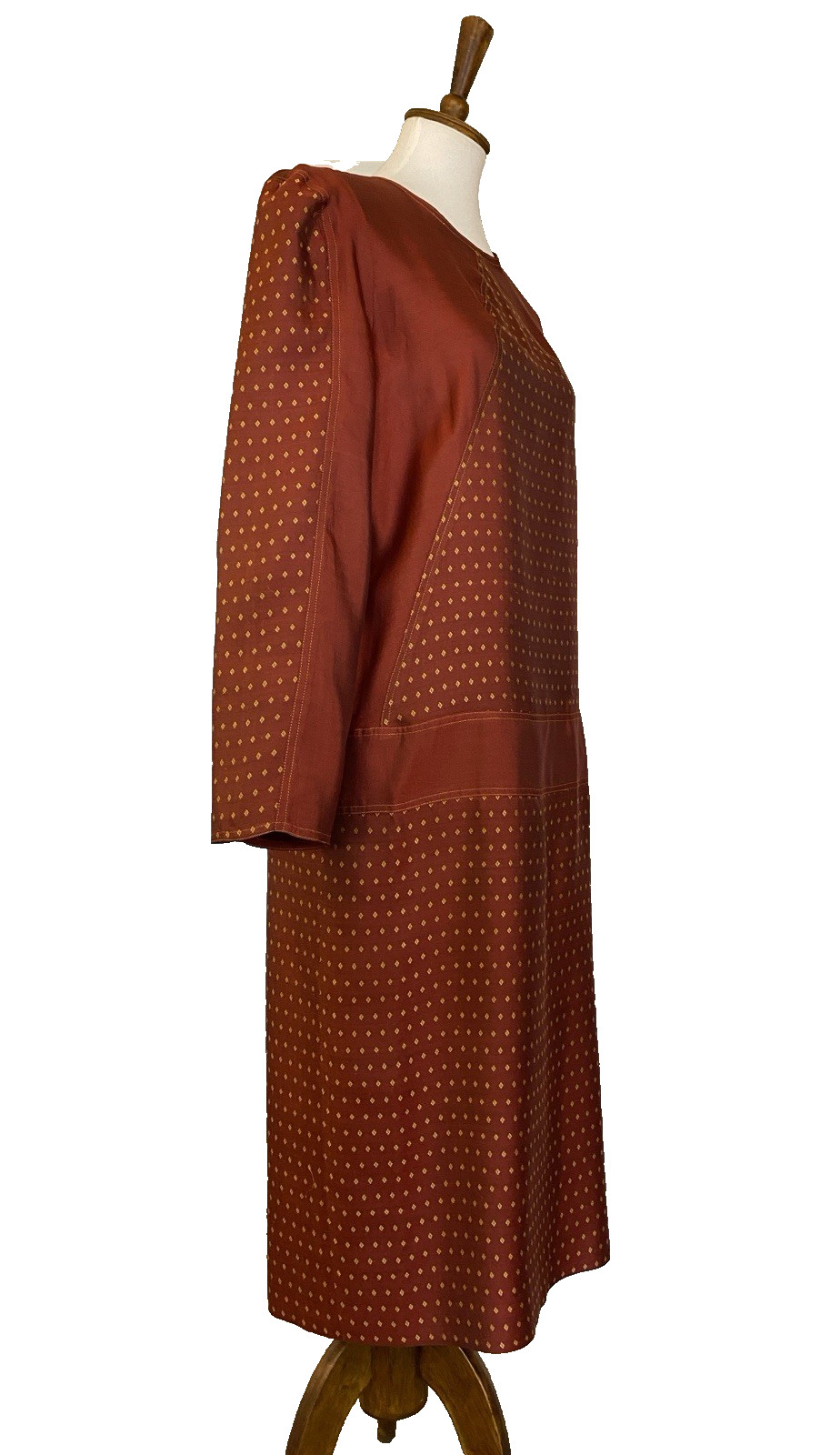 Christyne Forti Vintage Midi 100% Silk Red Dress Women’s Size 12 Lining 1980s