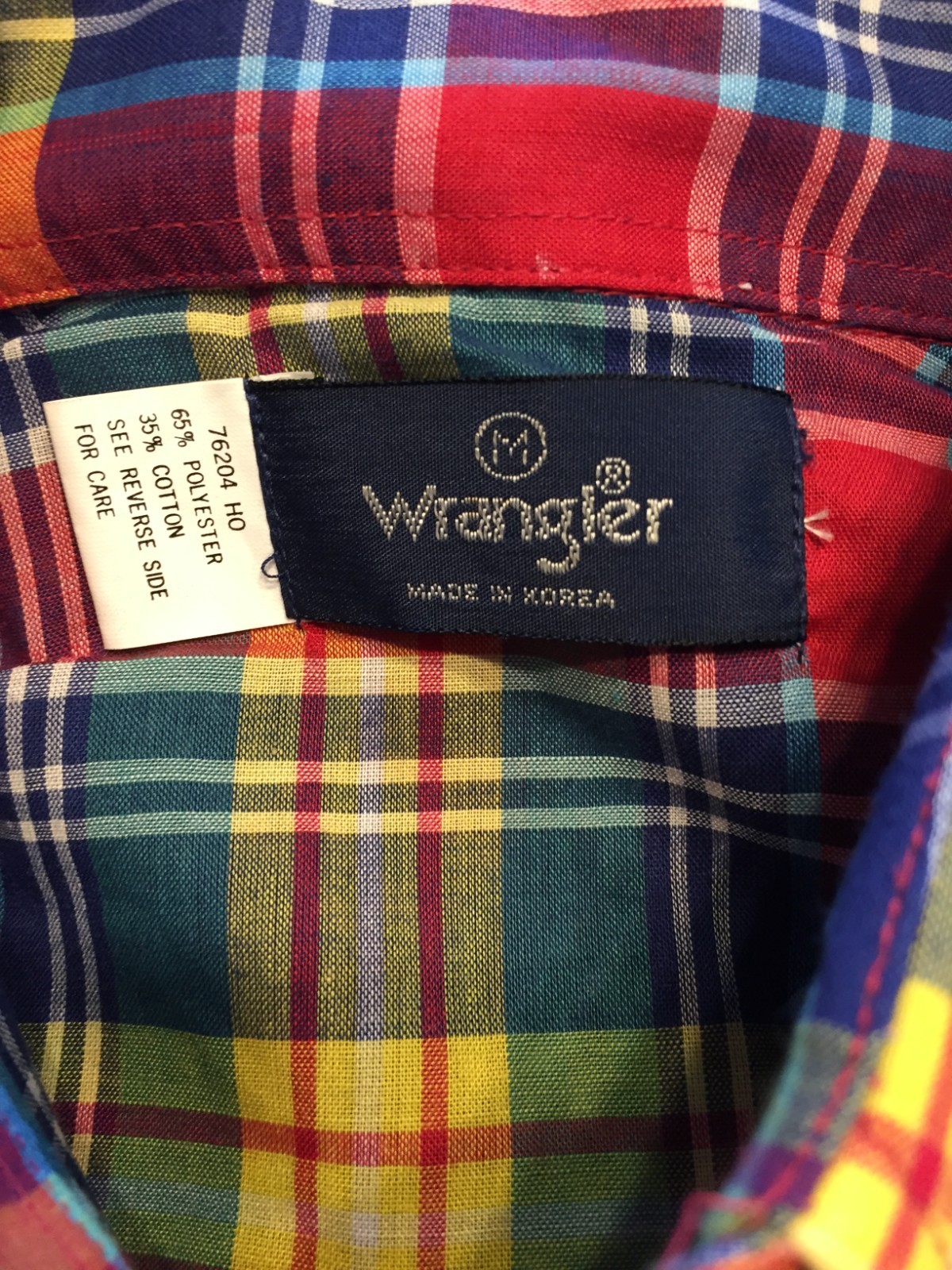 VTG Wrangler WESTERN WEAR Women’s Shirt,Colorful Plaid,Size Medium,Z