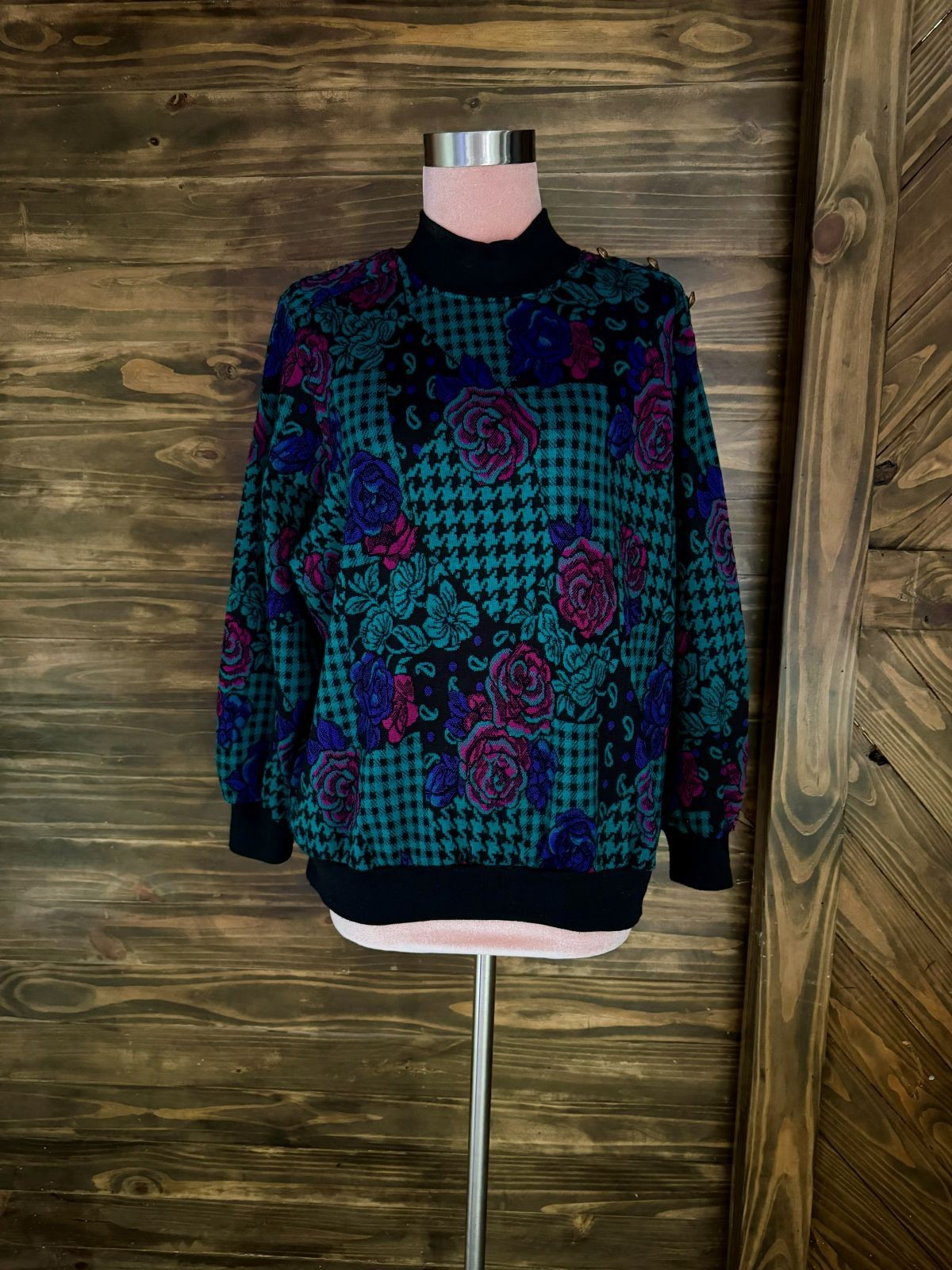 Vintage Womens Alfred Dunner 80s fashion Floral Jumper Size M