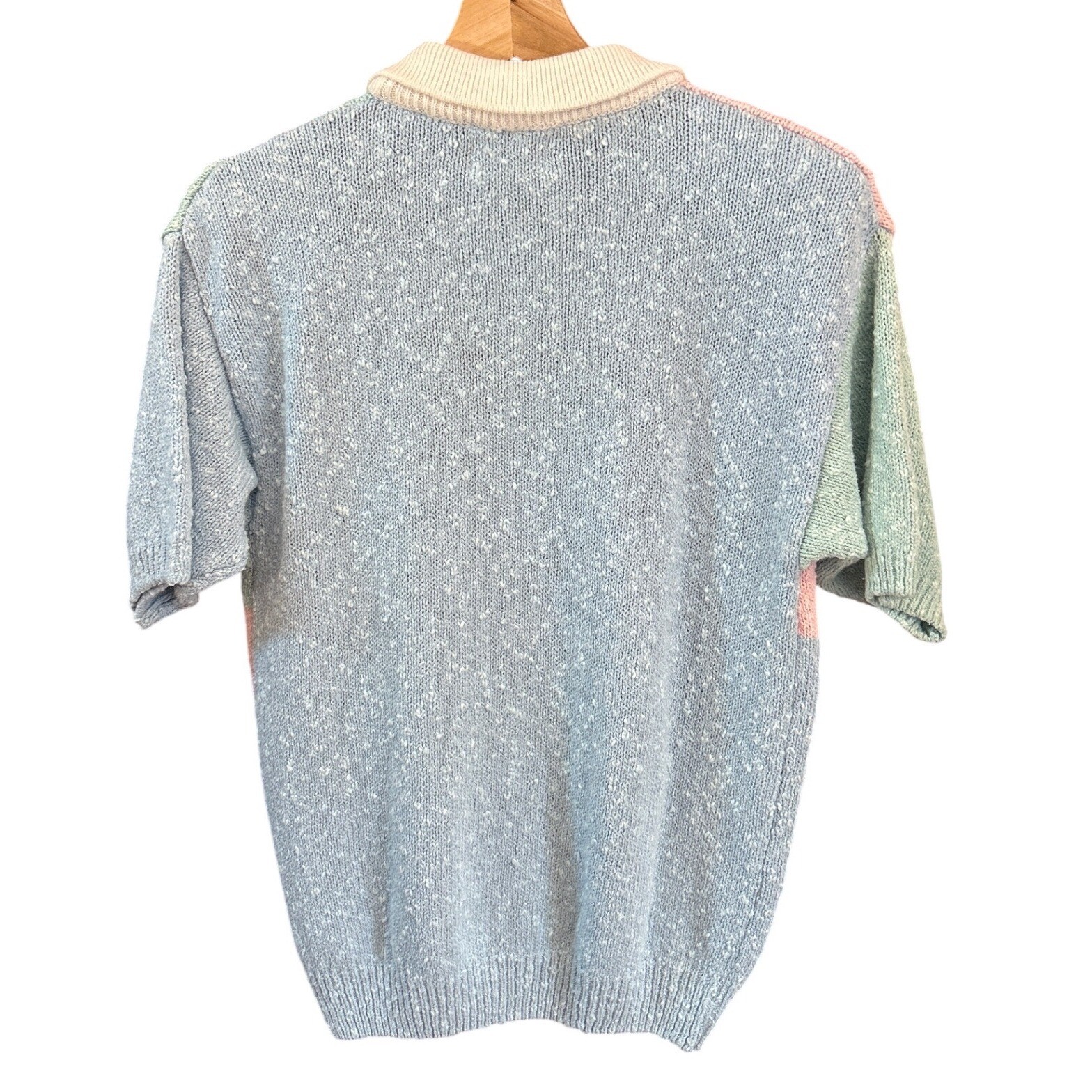 Vintage 90s Solos by Koret Polo Sweater Pastel Grandmacore Colorblock, knitwear