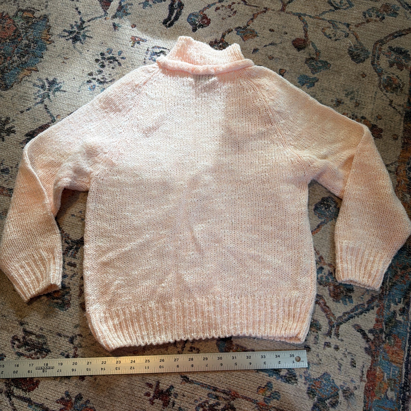 Vintage Spice Of Life Sweater Women’s Small Knit 80s Pullover Retro Peach