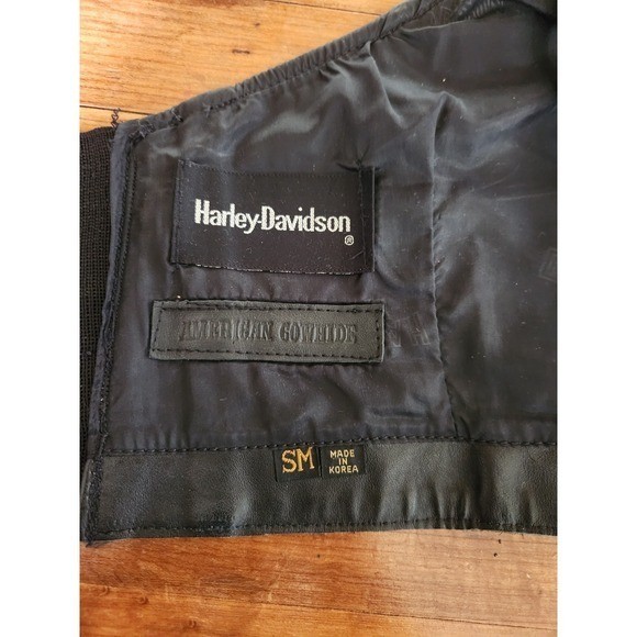 80s/90s Harley Davidson Leather Crop Tube Top