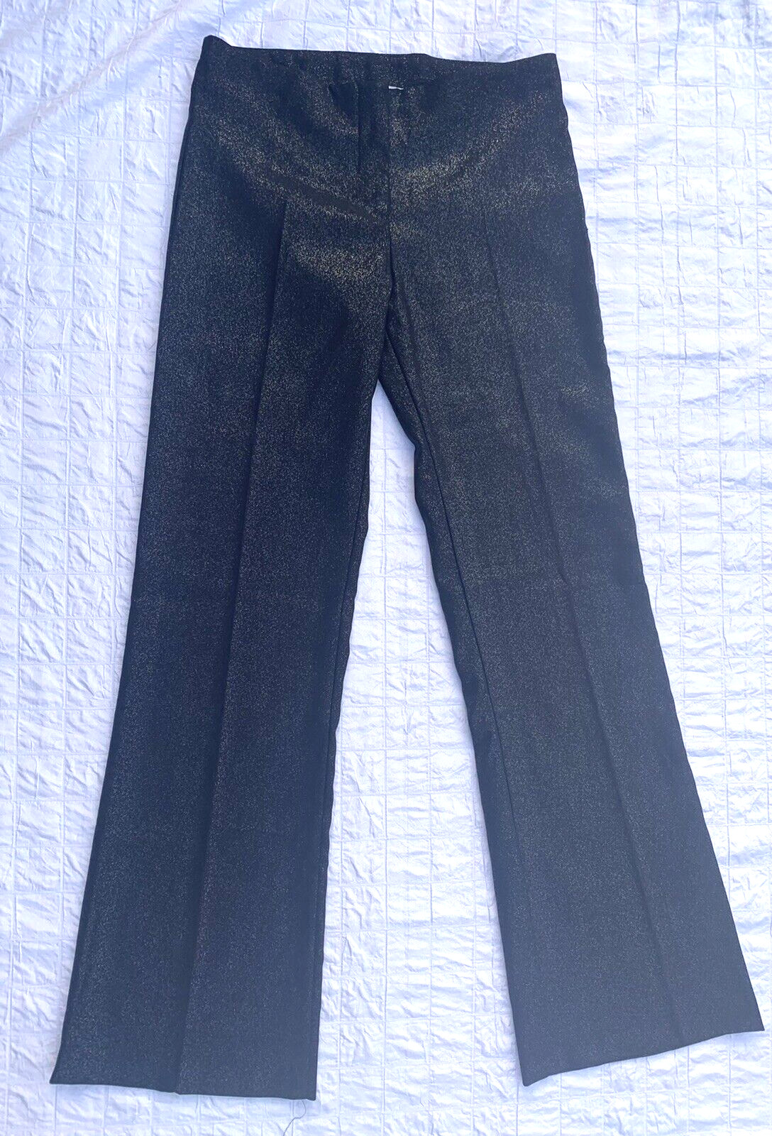 Labelle Womens Size 7 30×32 Black Sparkly Shimmer Wide Leg Vintage USA