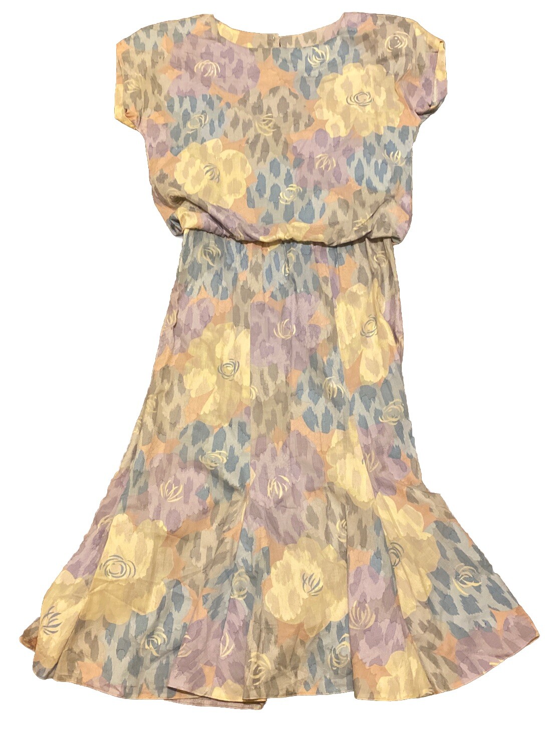 Vintage Pedestal Floral Midi Dress Size 4