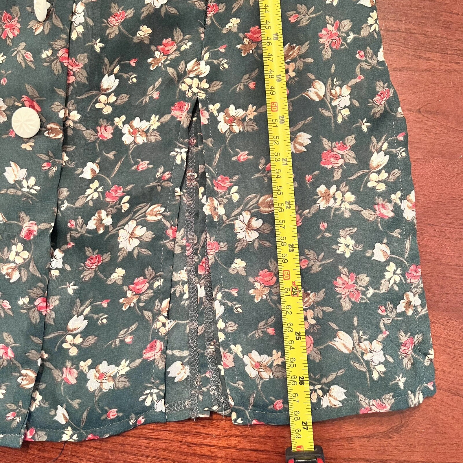 Vtg KNAPP STUDIO 90’s Sleeveless Button Down Blouse Hunter Green Floral Sz 7 Y2K