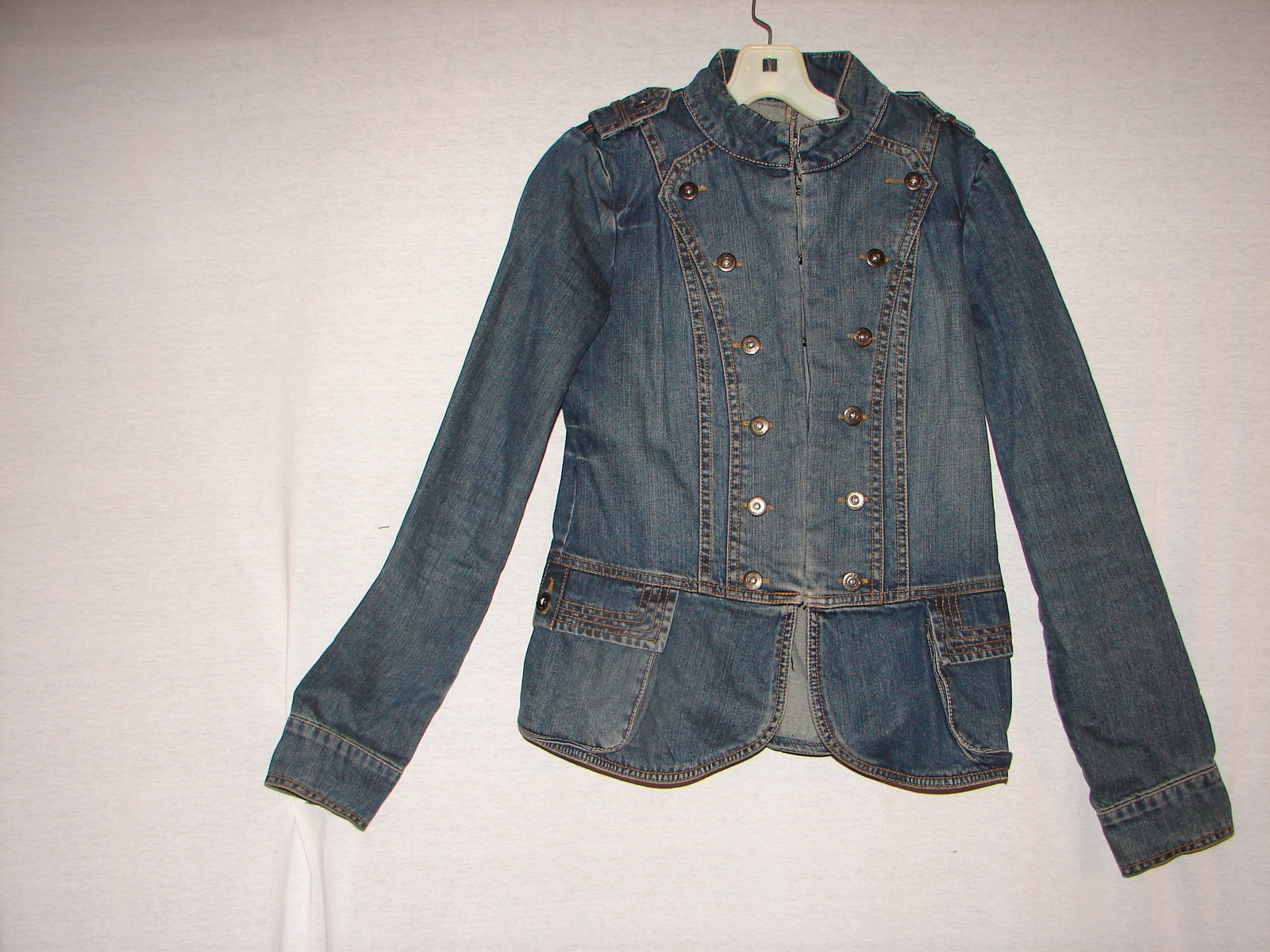 Vintage Blue Asphalt Denim Jean Jacket Coat Size Medium with 6 buttons