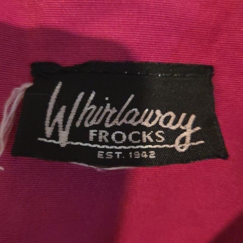 Whirlaway Frocks Magenta Pink 2 Piece Skirt Set, Scalloped Collar, Retro Vintage