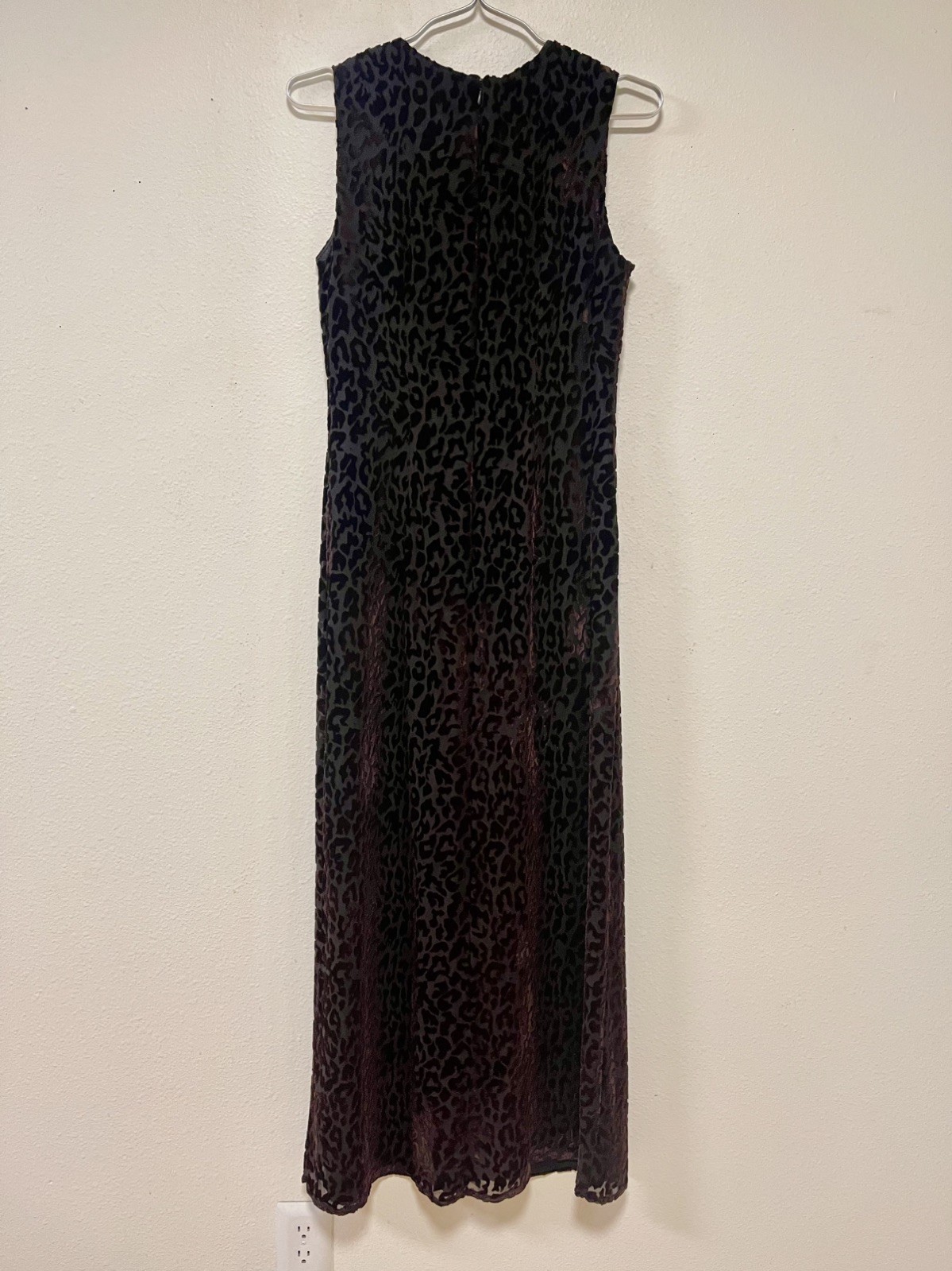 Vintage USA Small 90’s Y2K Velvet Maxi 5 Dress Burnout Rampage