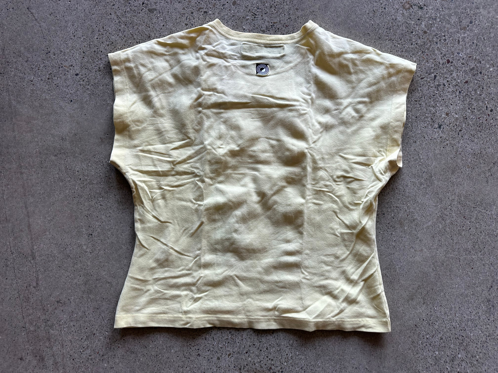Vintage 1990s Jamie Sadock Yellow Stretch Embroidered Zipper Top Size L