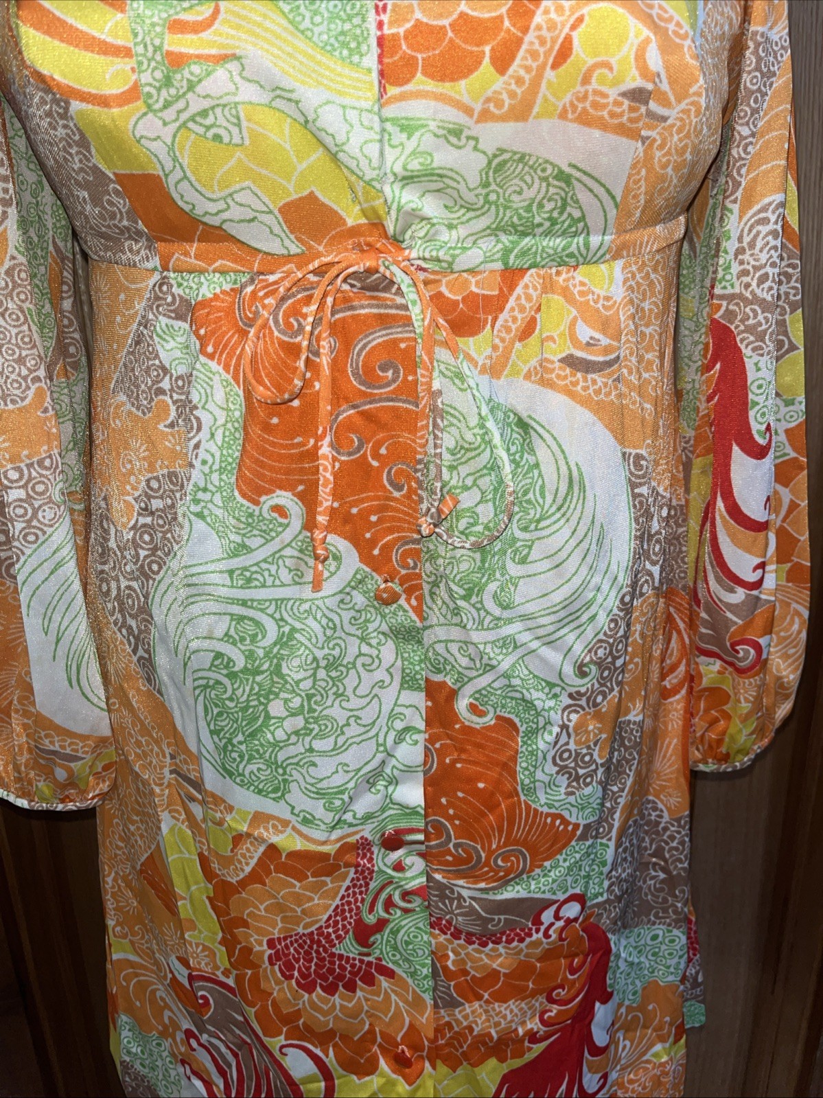 Vtg 60s Gossard Artemis Sheer Nylon Dress/Night Gown Bright Floral Read