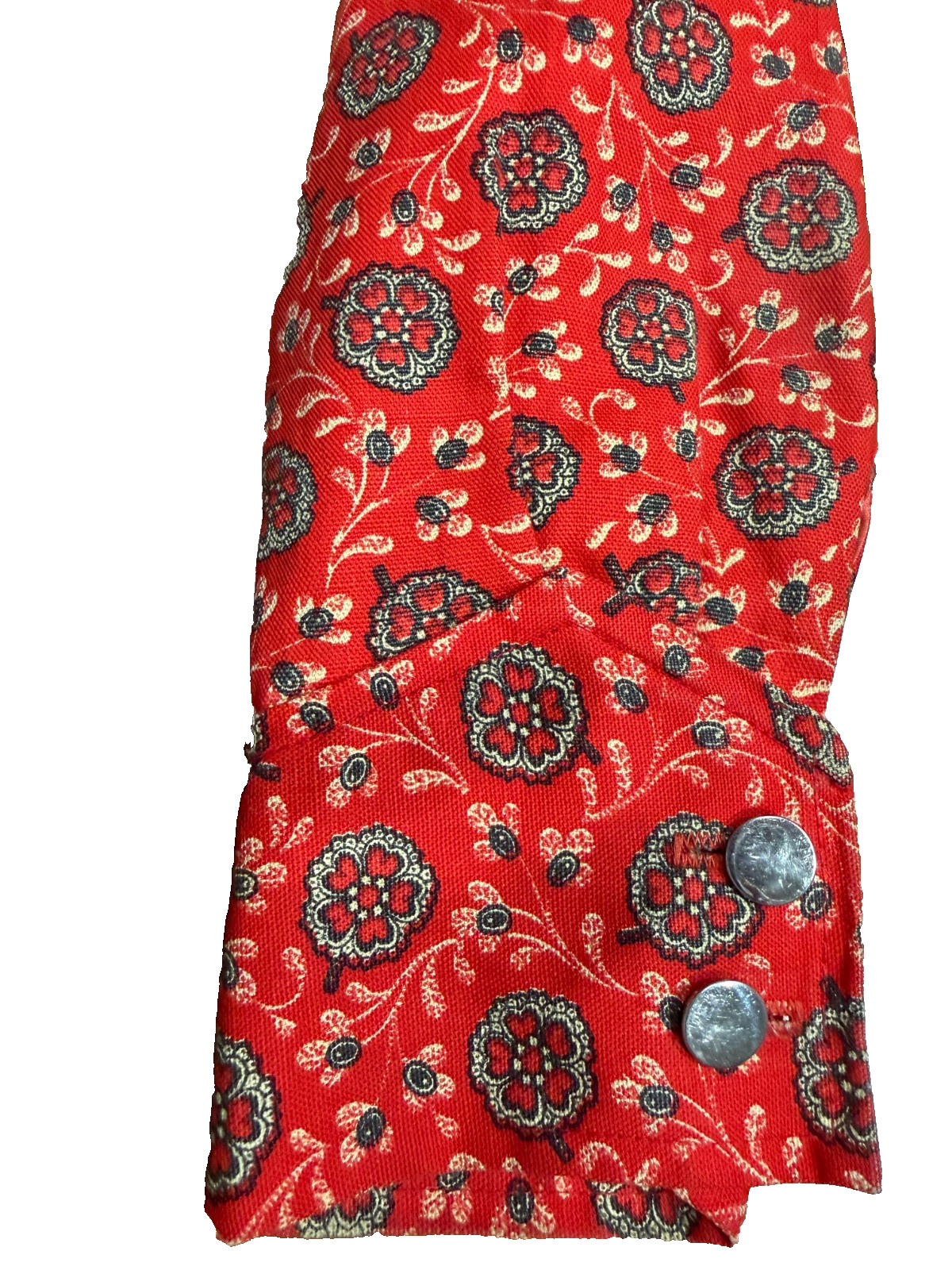 Vintage Red Boho Y2K Print Medallion Jacket Womens Regular Medium Cotton Vintage