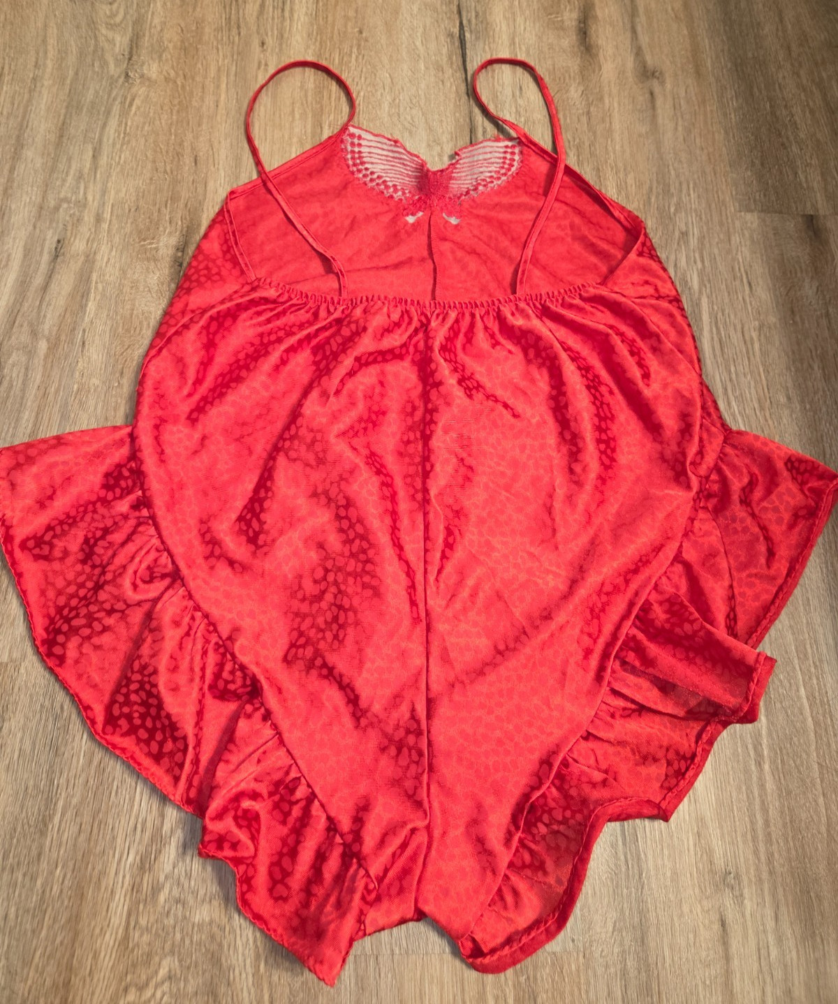 Vtg Stroke of Midnight size L Lingerie Romper Teddy Bodysuit Ruffle Satin