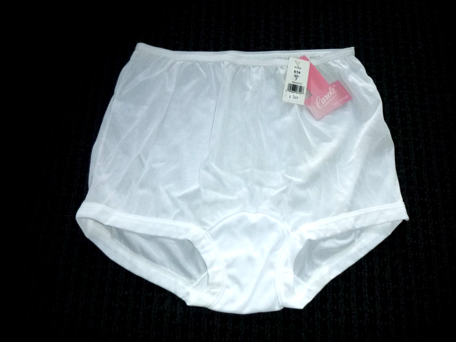 NOS Vtg Carole Granny Panties Briefs Band Leg 100% Acetate Mushroom Gusset Sz 7