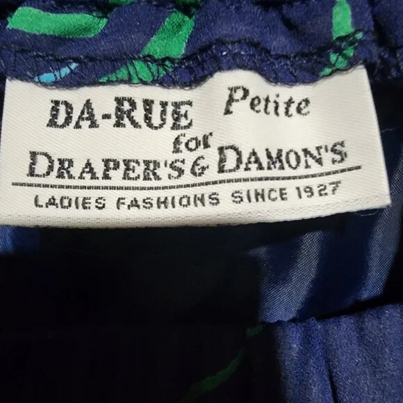 Vintage Da Rue for Draper,s & Damon,s Top And Pant Set