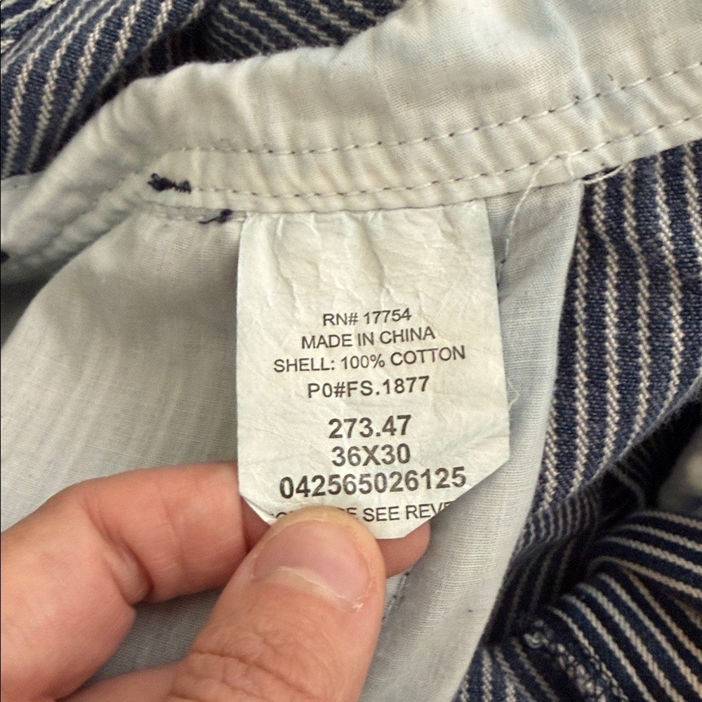Vintage Key Hickory Blue & White Stripe Overalls L/XL Nautical Coastal