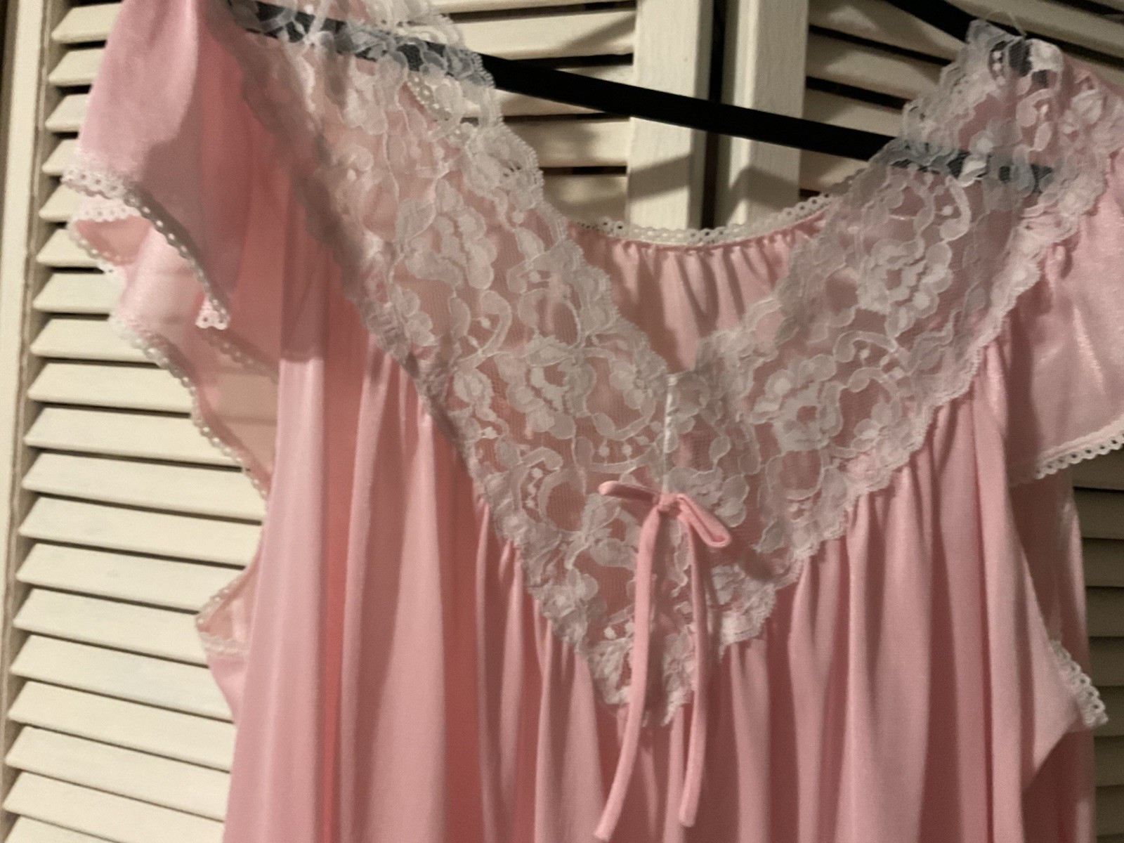 Plus Size 1X Glencraft vintage negligee Pretty Pink With Lace