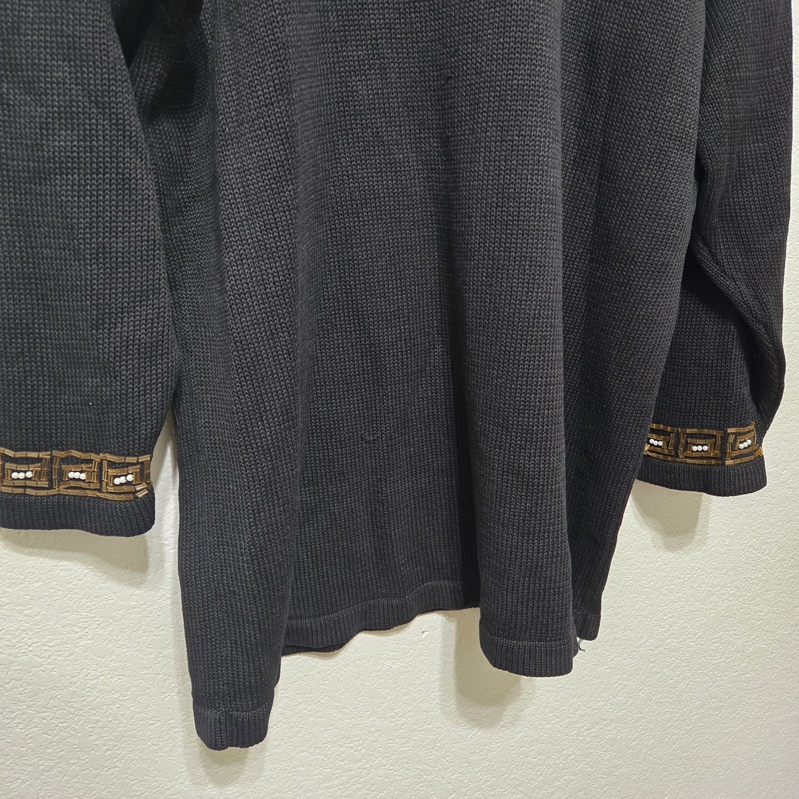 Vintage V J Woman Beaded Sweater Size 1X