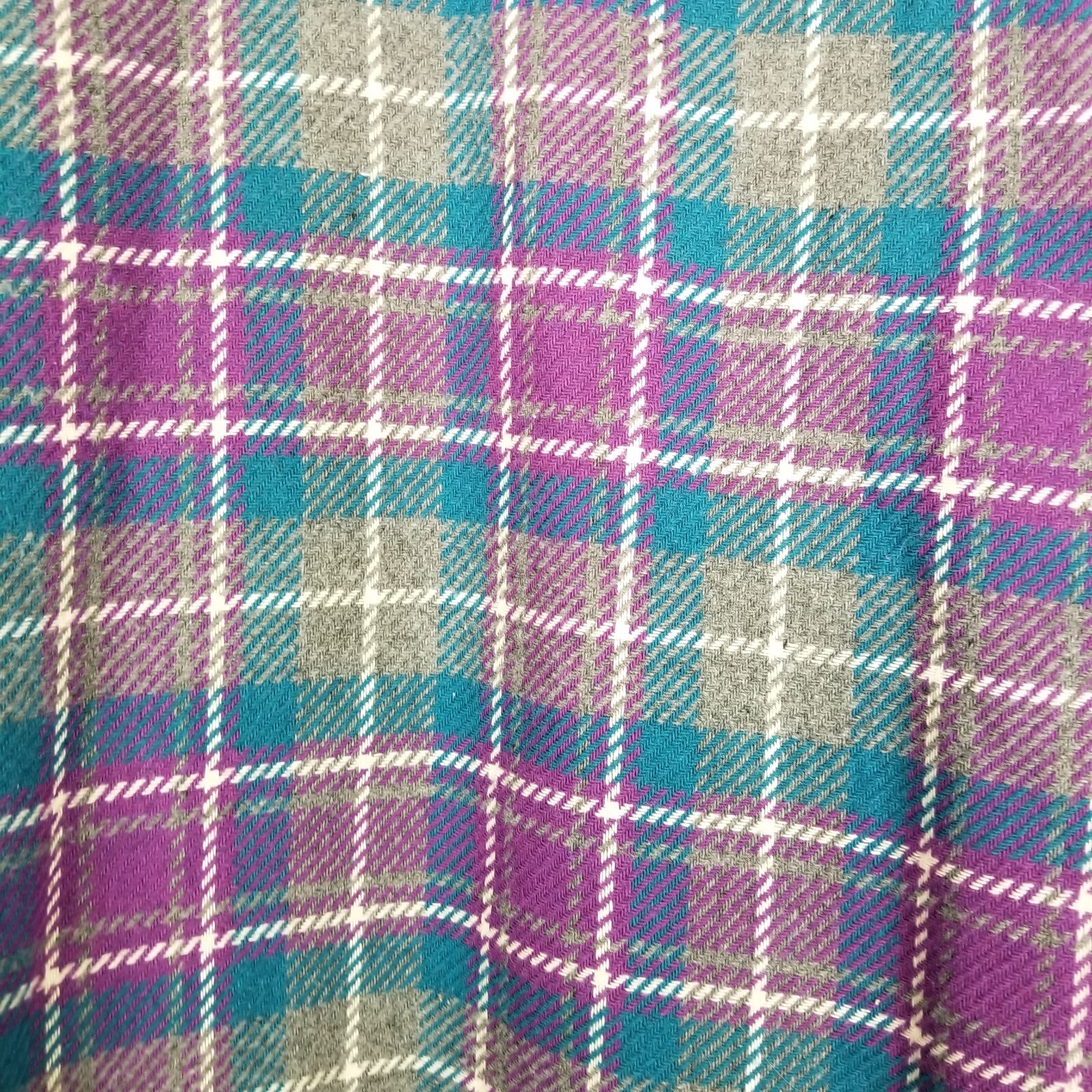 Vintage Xtrovert Blazer Jacket Size 16 Blue Gray & Purple Plaid Wool Blend