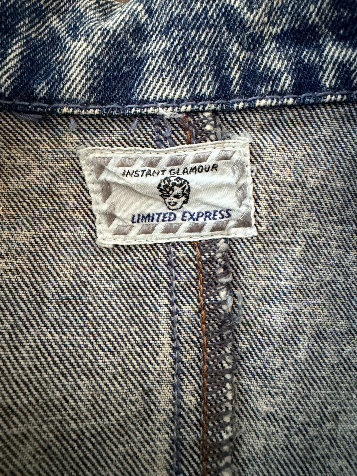 Vintage Limited Express Acid Wash Denim Jacket Batwing Oversized 80s 90s USA