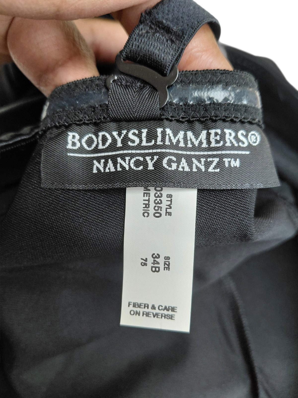 Vintage Nancy Ganz Bodyslimmers Black Lingerie Top Size 34B