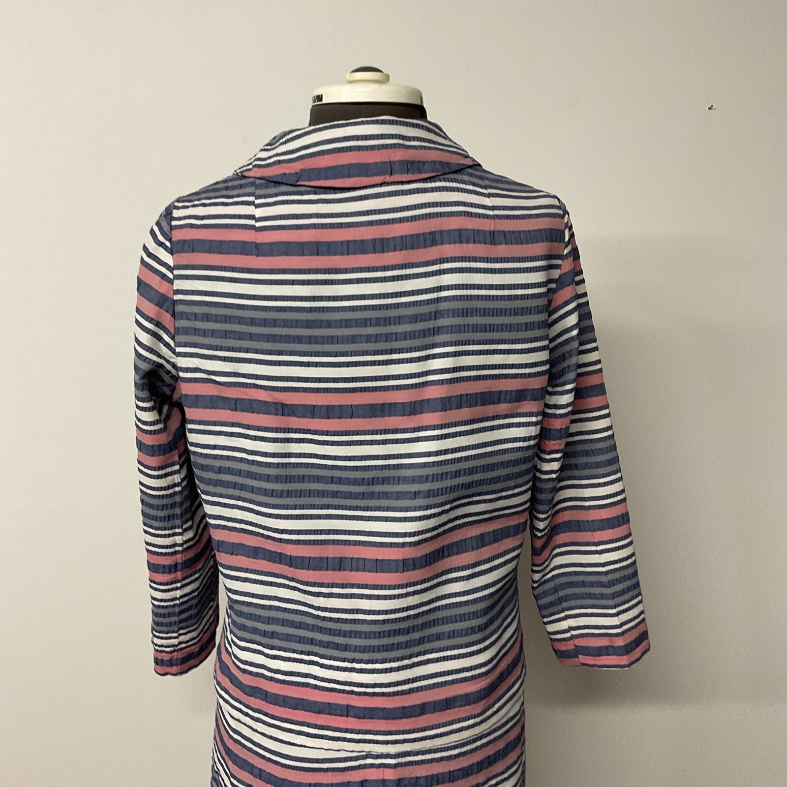 Vintage Women’s 2 Piece Stripe Sheath Dress And Jacket By Marilyn Reading Pa.