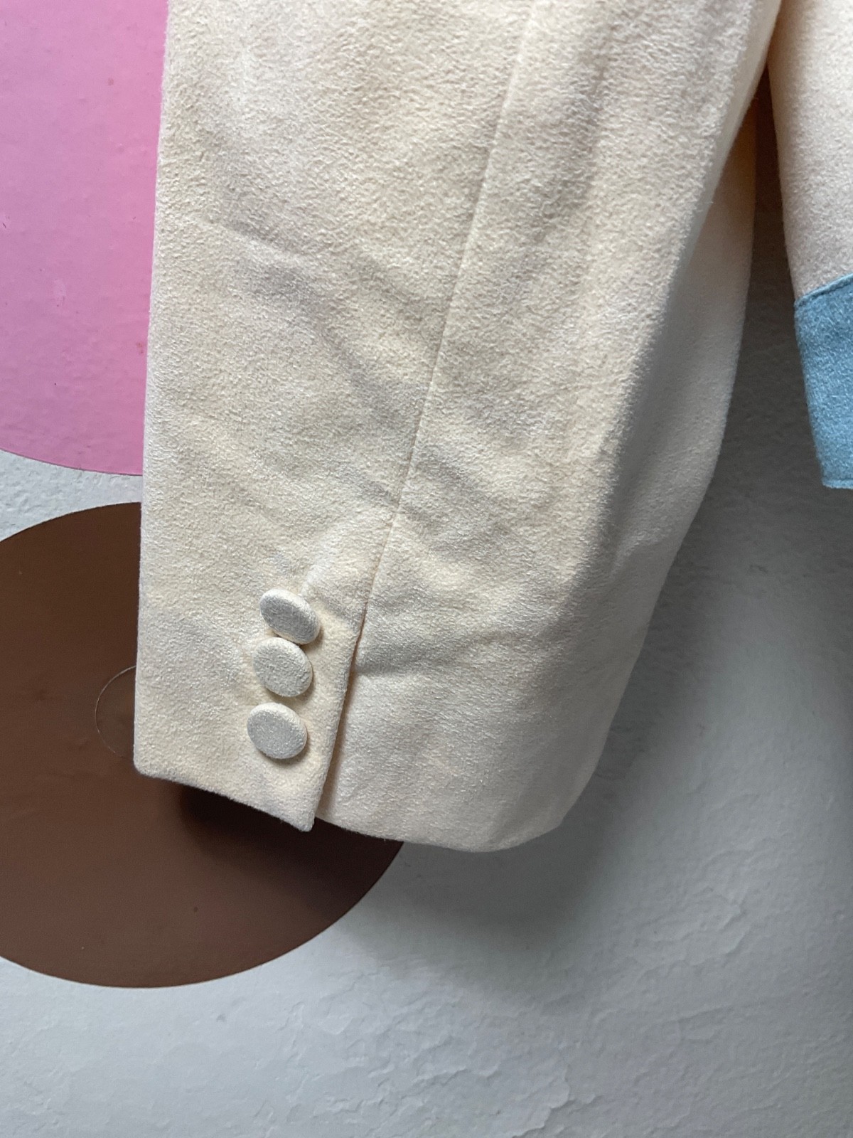 Vintage Lilli Ann Adolph Schuman Career Jacket Ultrasuede Blue/Cornflower Trim