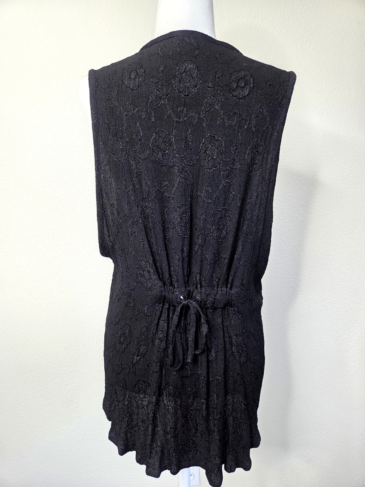 Zashi Vintage Boho Tunic Vest 90s Rayon Tunic longline lagenlook Embroidered