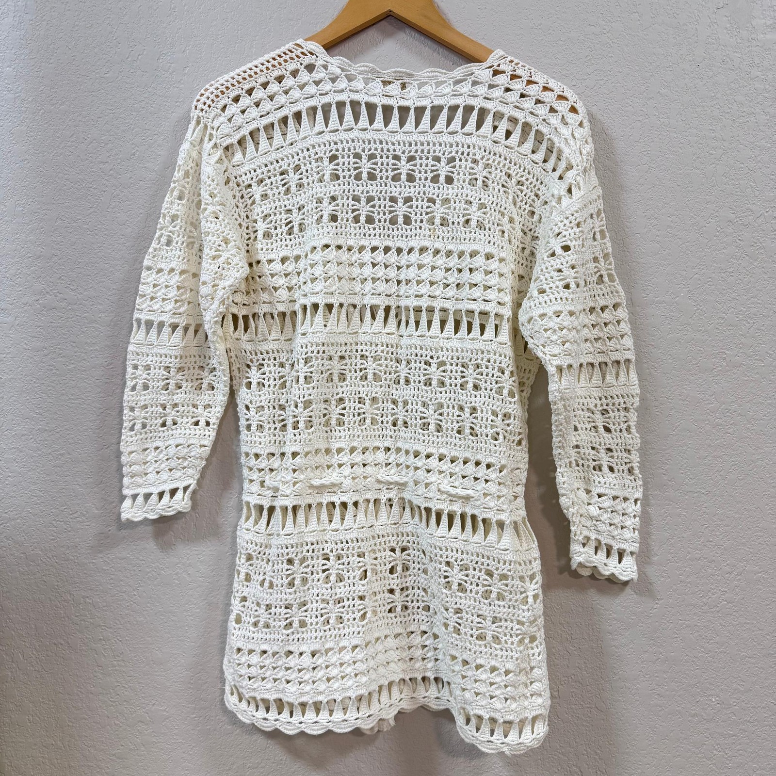 Vintage Open Knit Crochet Cover Up Size Medium