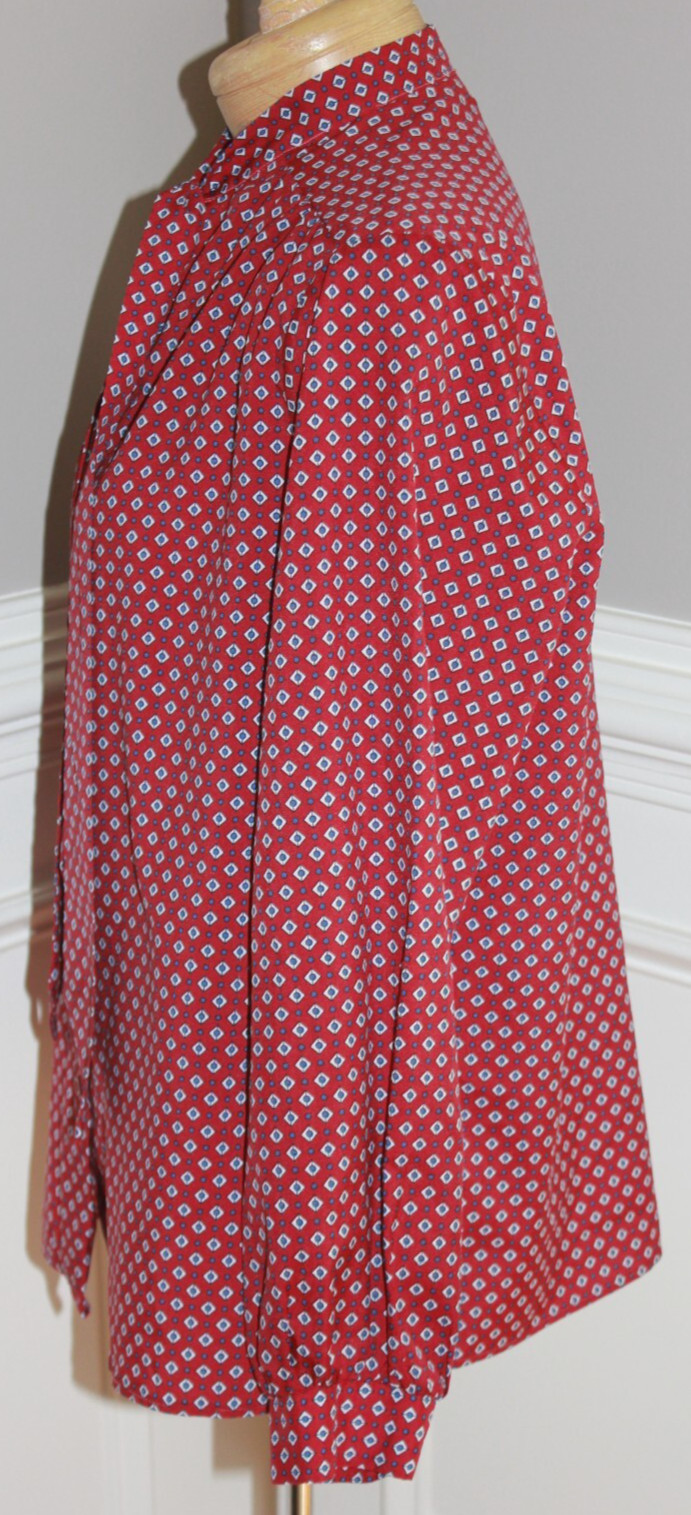 Vintage 1980s ECCOBAY long sleeve blouse red tie button secretary M/L Eccotoo