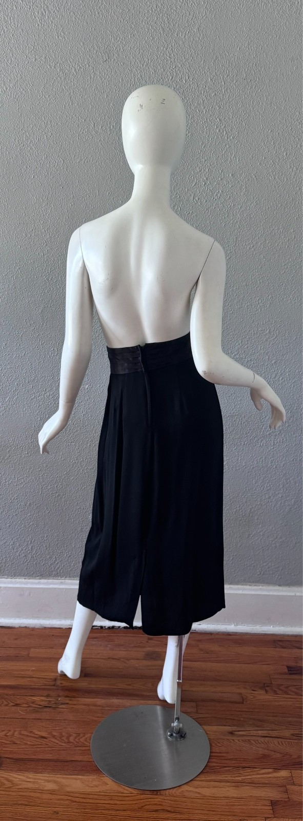 Vintage 80s Black High Waist TANGENTS Pencil Midi Skirt M