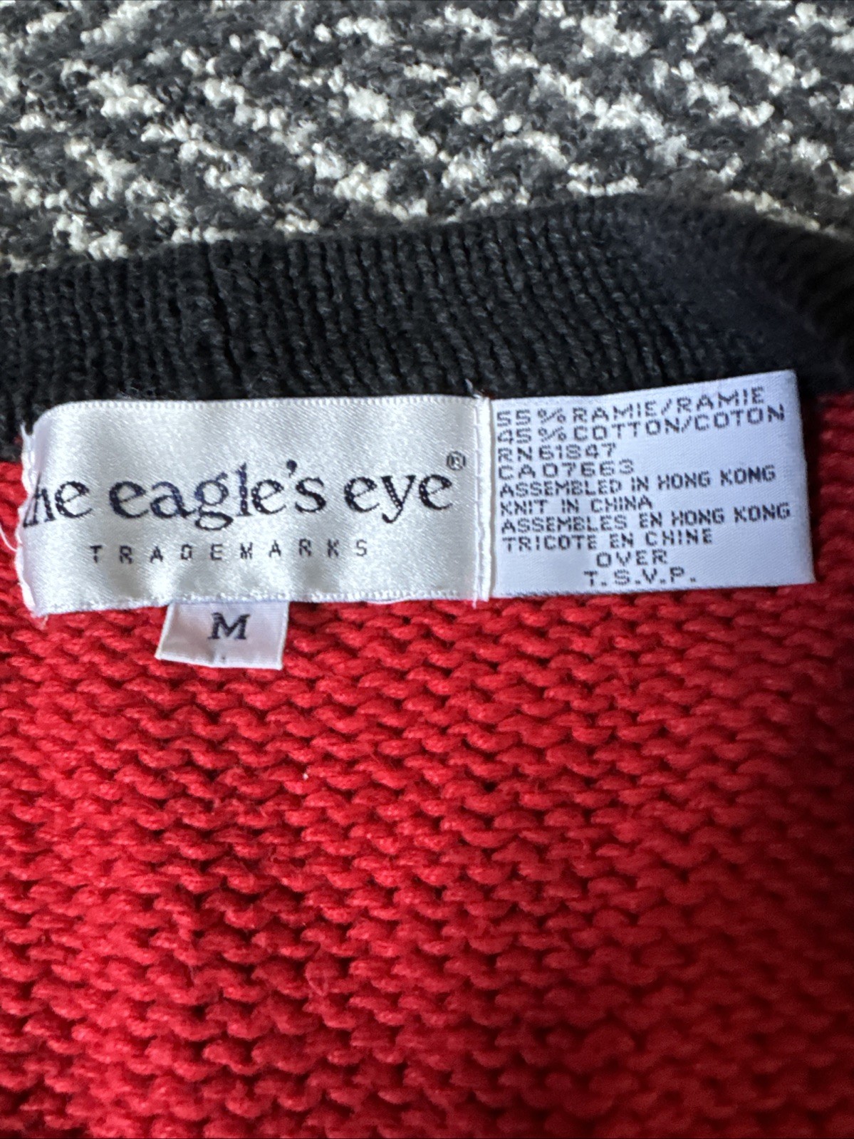 Vtg The Eagle’s Eye MONOPOLY BOARD GAME knit cardigan Women’s Size Medium RARE!