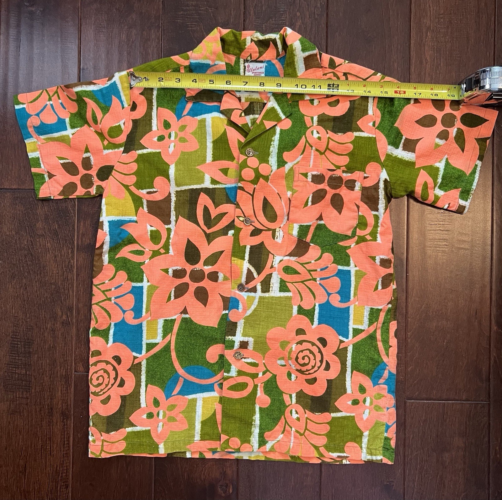 Vintage Ululani Hawaii Floral Hawaiian Aloha Shirt Womens Tiki See Measurements
