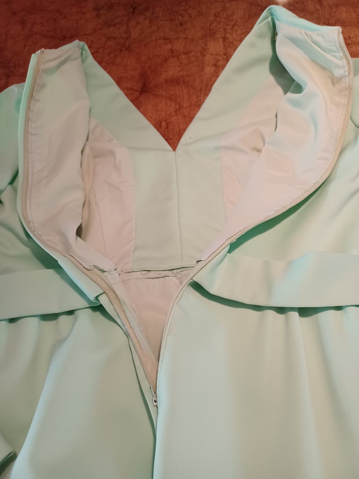 True Vtg Mid-century 1960s 1970s Long Formal Dress Mint Green MCM Mod Maxi 11/12