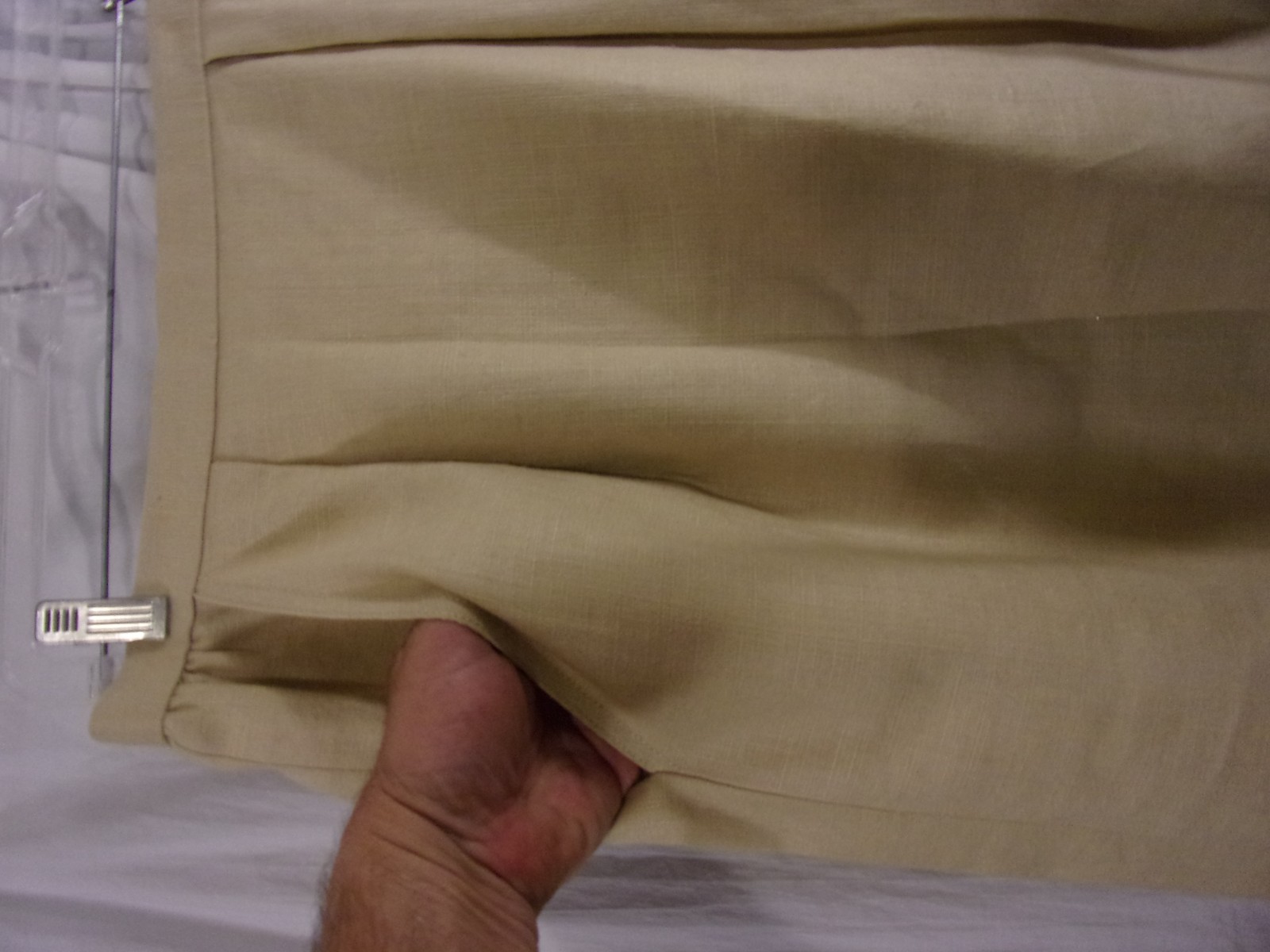 Vintage Oscar De La Renta For Saks Tan Linen Skirt Suit 12 Classic Short Sleeve