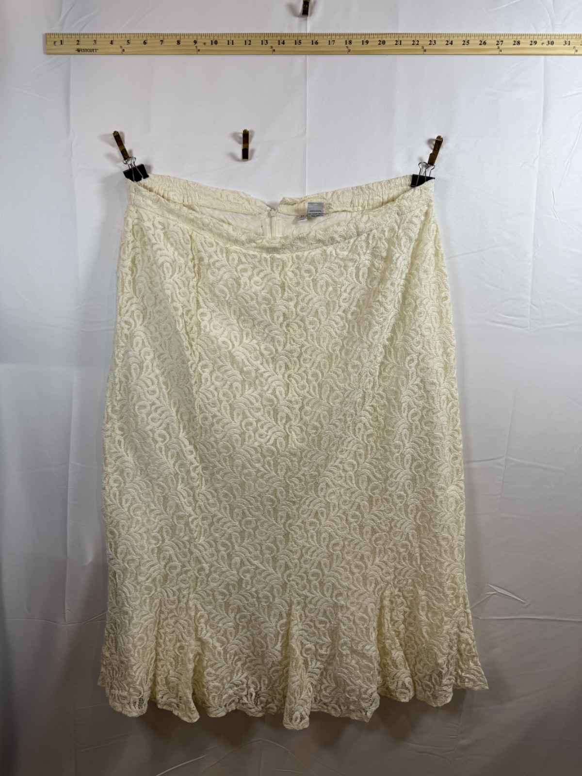 Vintage Night Studio New York 3 Pc Set Womens 22 Ivory Lace Skirt Suit Embellish