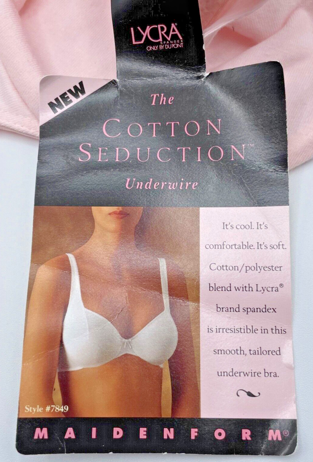 Maidenform 7849 Cotton Seduction Underwire Full Coverage Bra 36D Union made USA