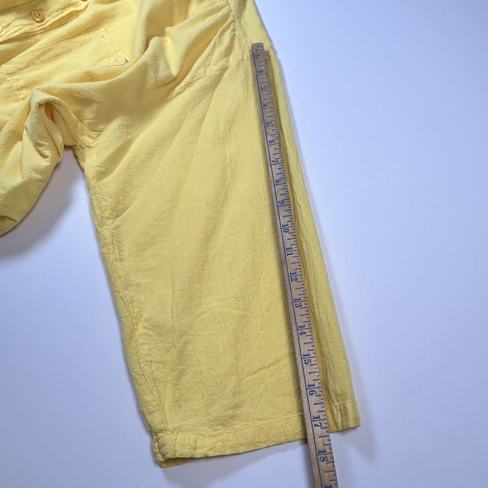 Vintage 80’s Bright Yellow Cotton Tie Front Shirt Blouse Aries & Taurus size M/L