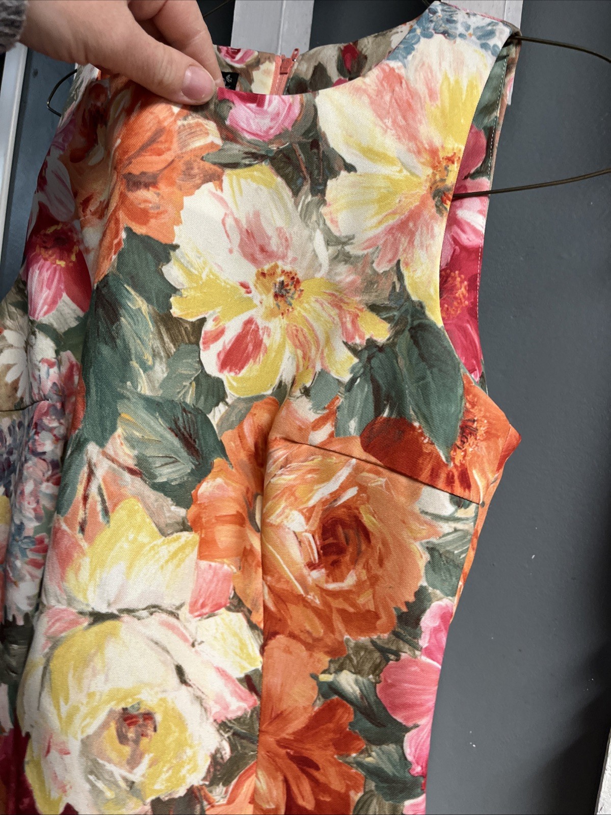 Wrapper 1960s Midi Cocktail Dress Women’s 5/6 XS / SM Floral Mid Century USA VTG