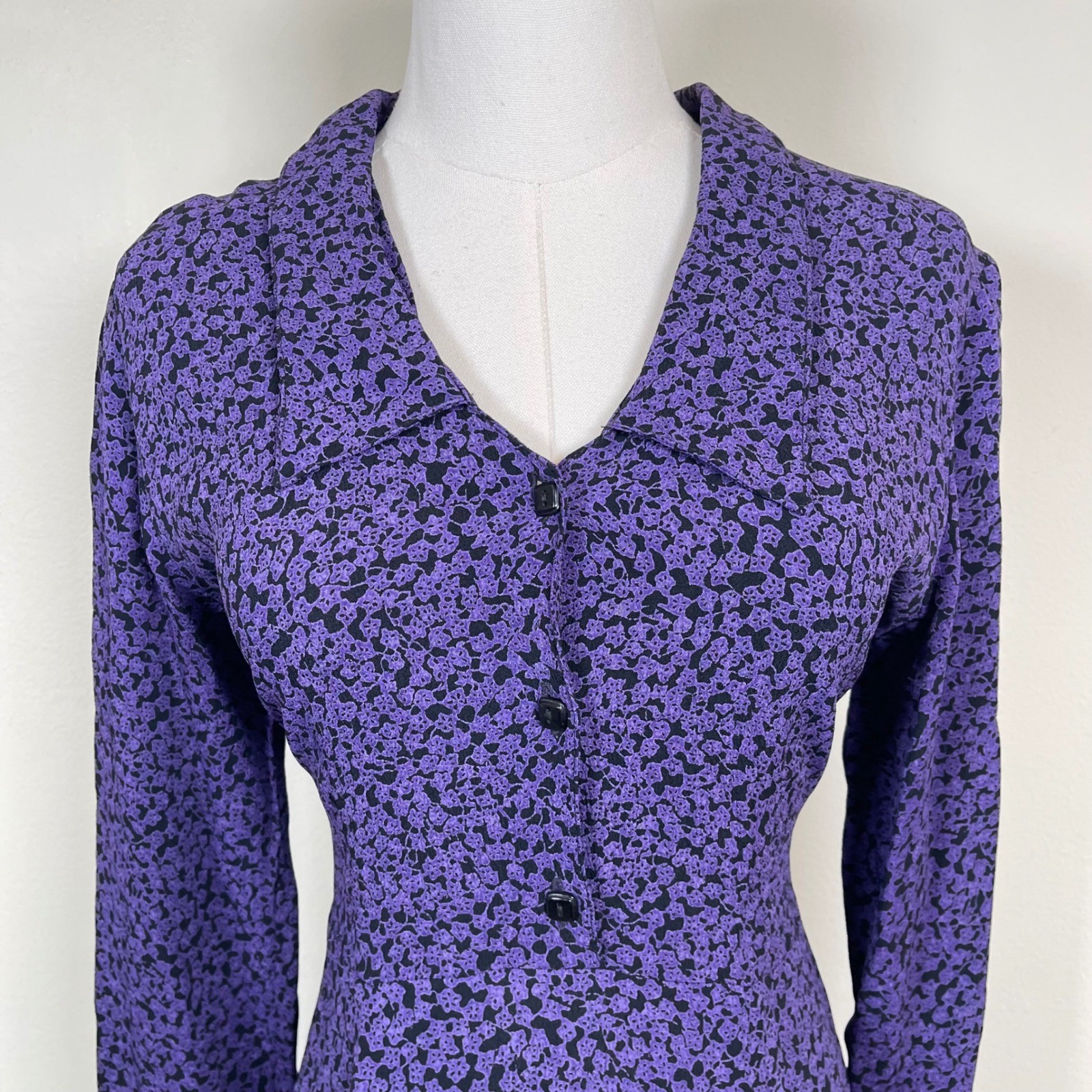 Vintage Putumayo Floral Maxi Dress Women S Purple 90s Collared Grunge Whimsigoth
